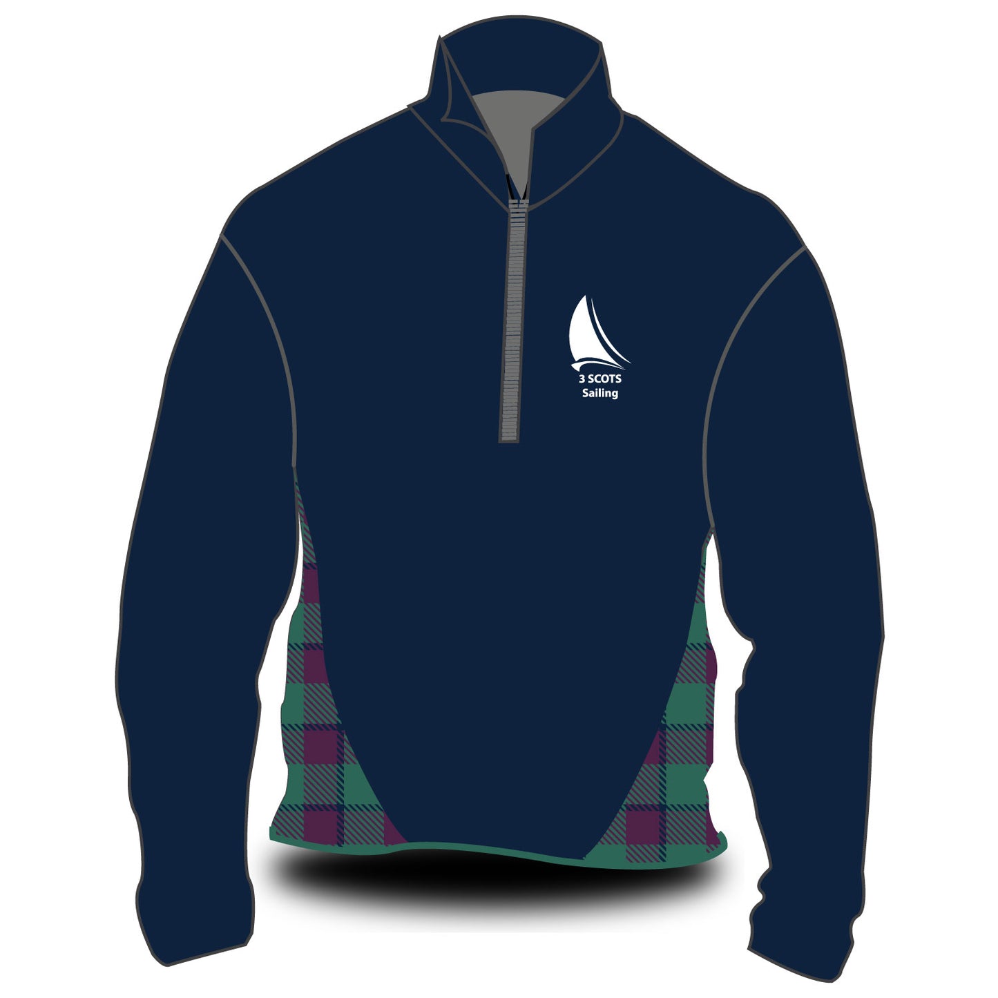 3 Scots Sailing 24-7 Tartan Side Panel Softshell Splash Jacket