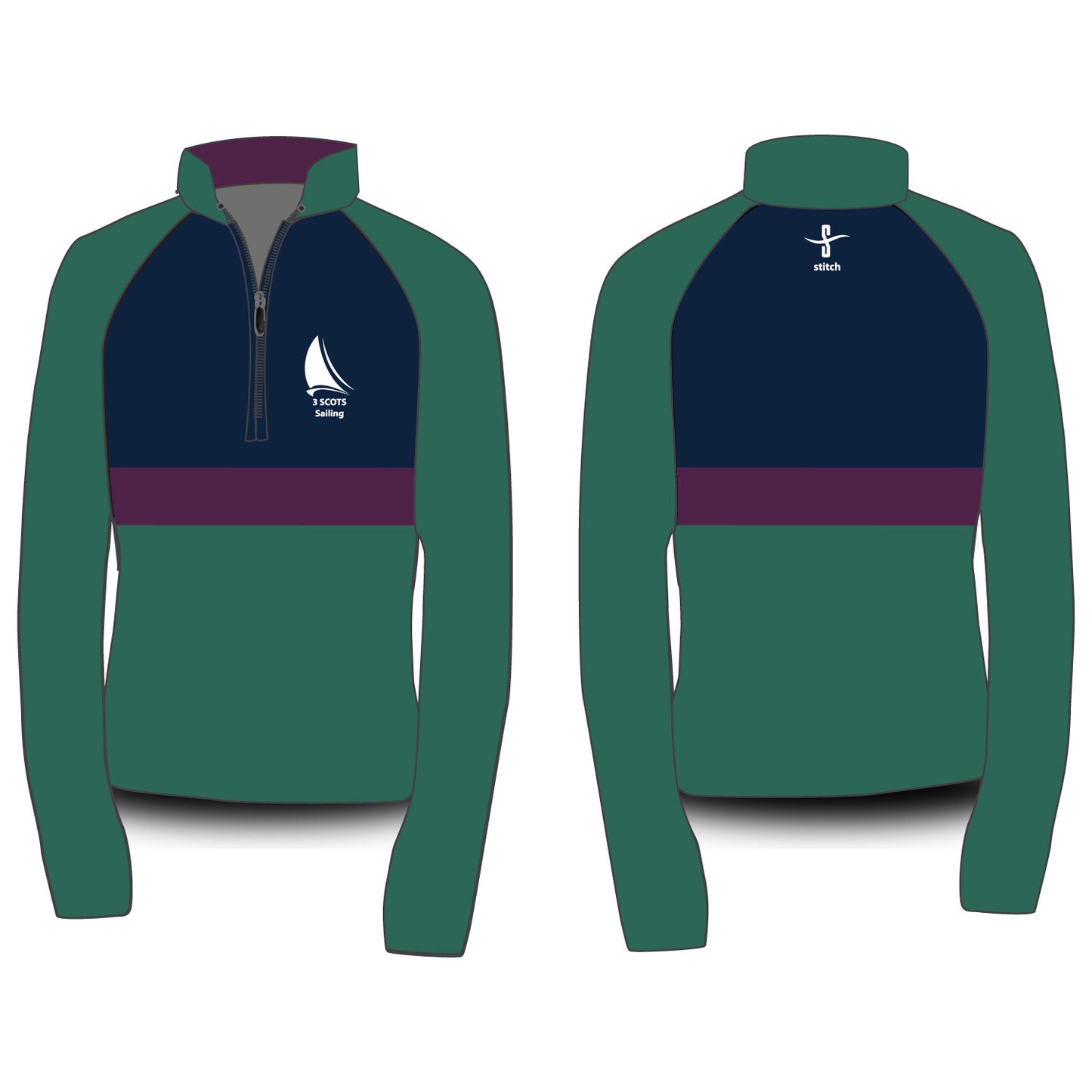 3 Scots Sailing Contrast Fleece