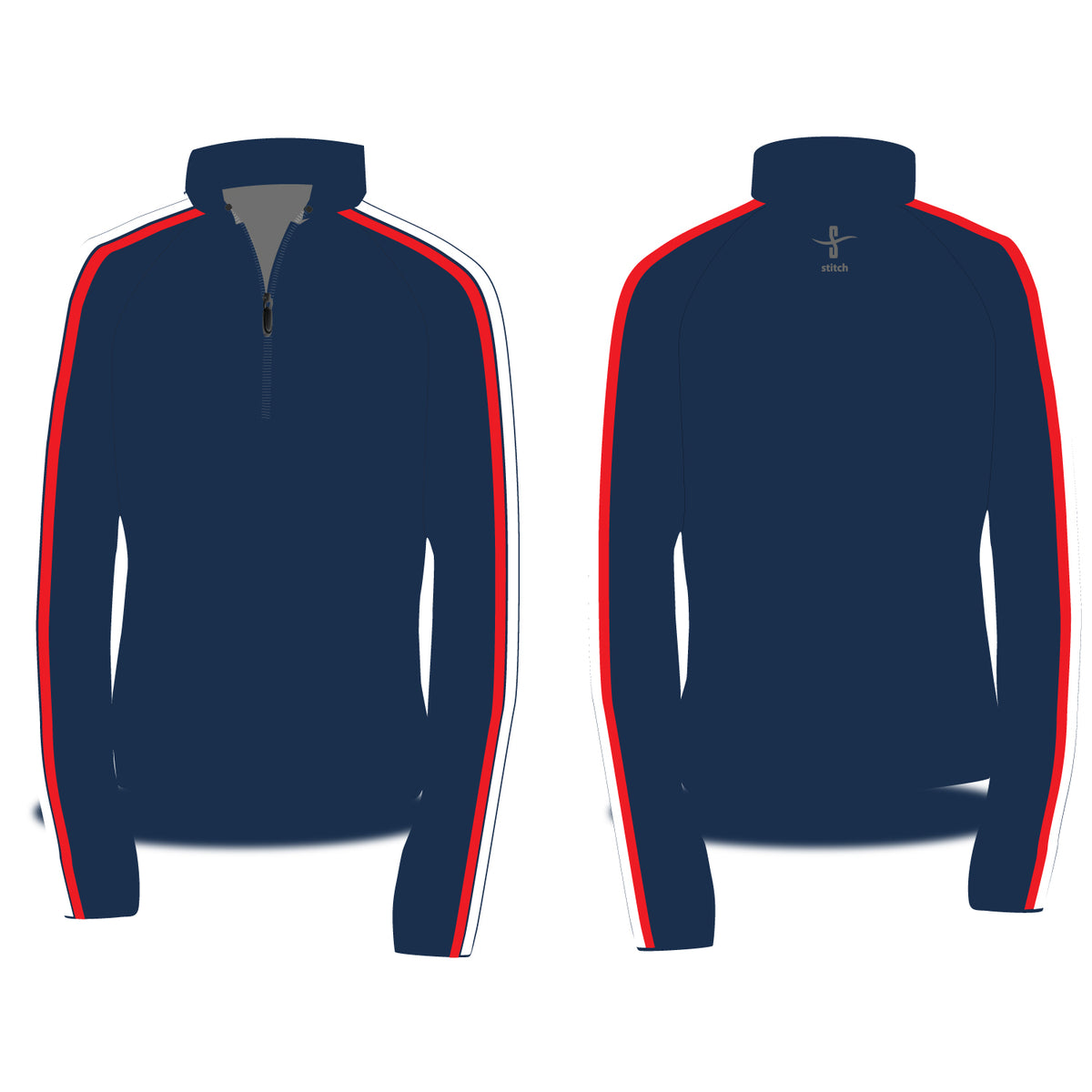 Stitch Rowing Dark Morning Fleece 3x1 Stripe