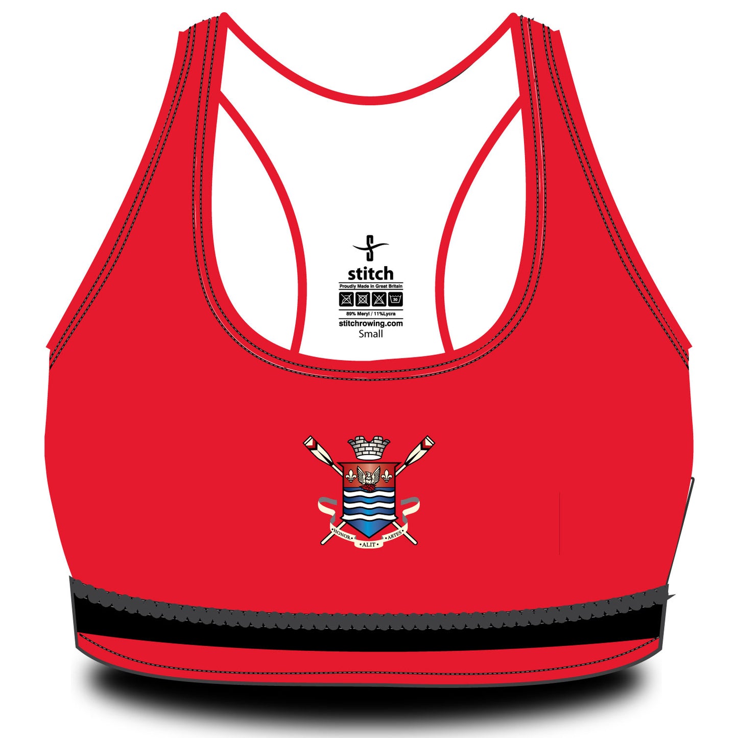Burton Leander Rowing Club 2tone Red & Black Sports Bra