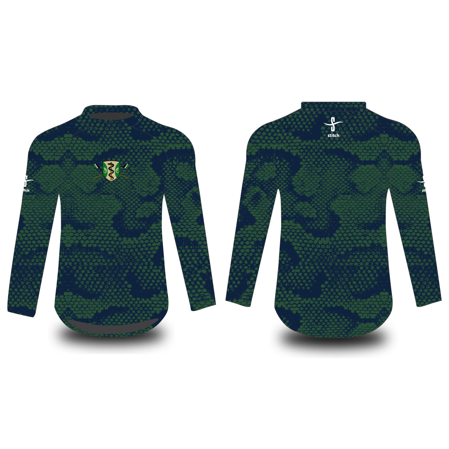 Green Templeton BC Green Navy Snake Skin Tech Top Long Sleeve