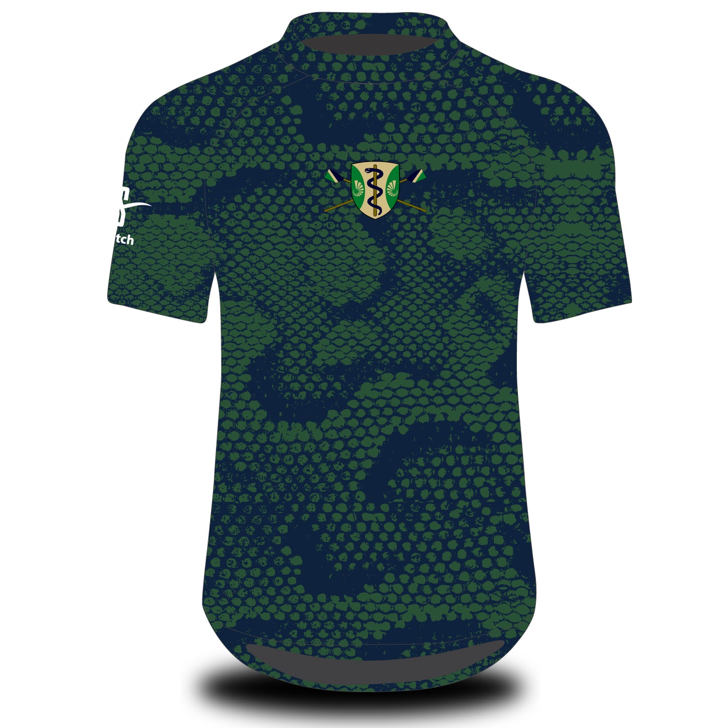 Green Templeton BC Green Navy Snake Skin Tech Top Short Sleeve