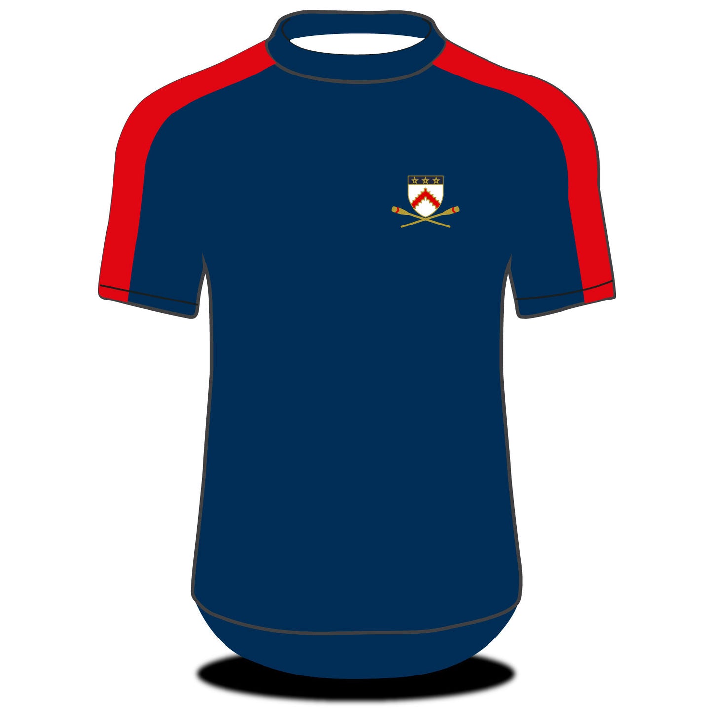 Keble College Oxford SS Navy Red Tech Top