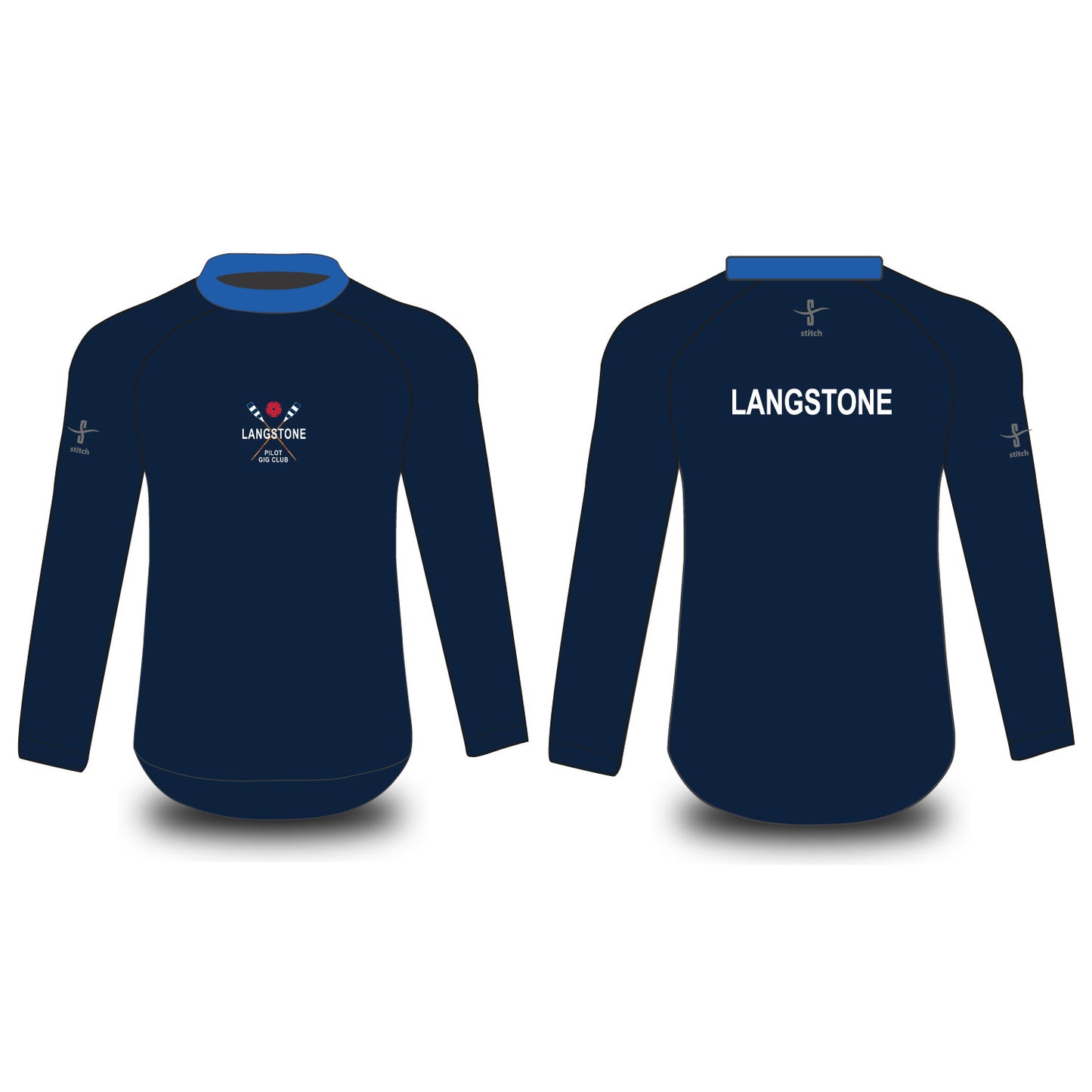 Langstone Pilot Gig Club Contrast Collar Tech Top Long Sleeve