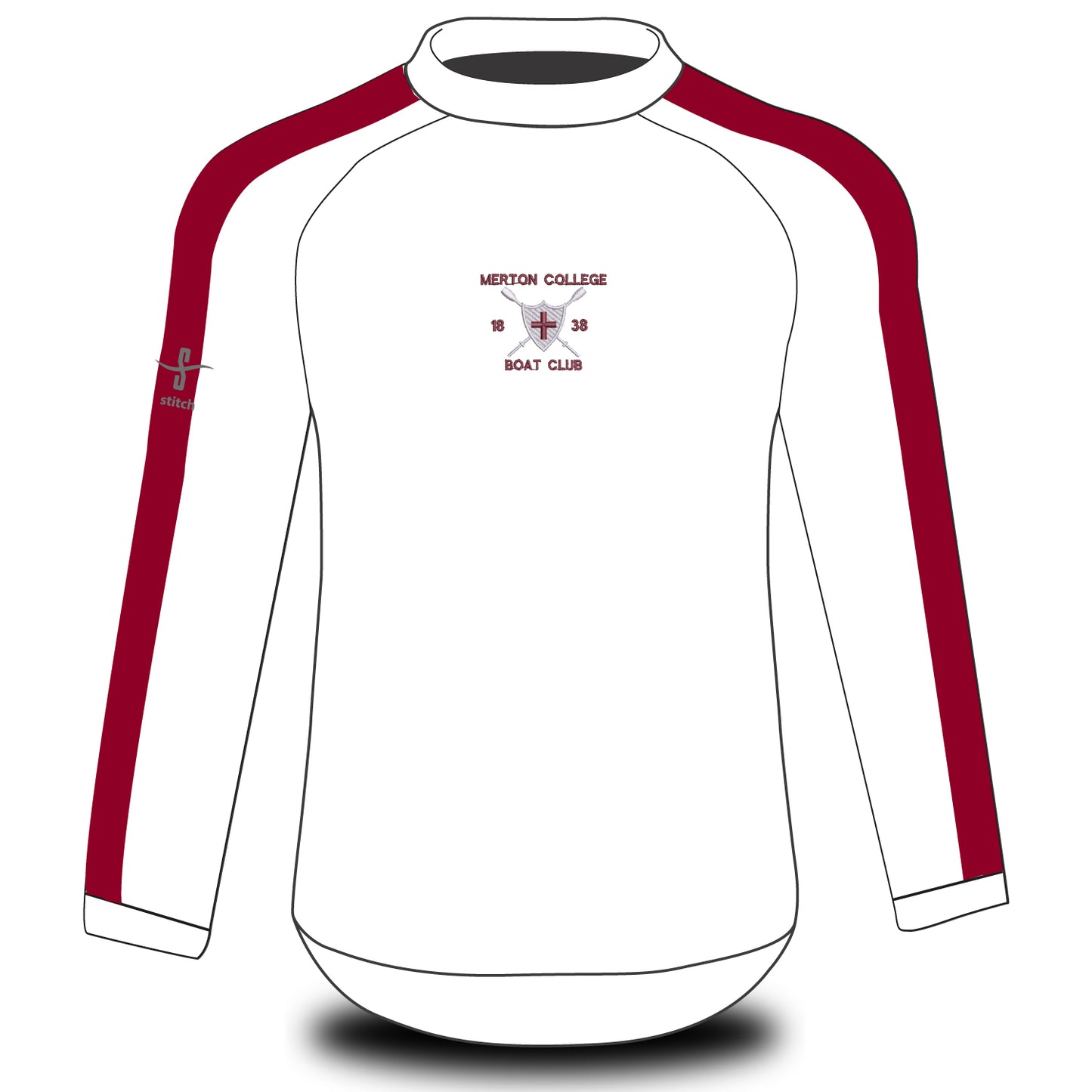 Merton College Boat Club White Tech Top Long Sleeve