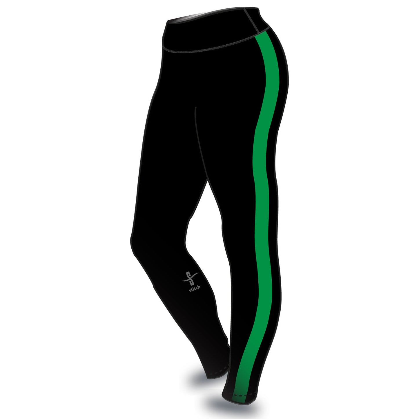 Milton Keynes Rowing Club Green Stripe Leggings