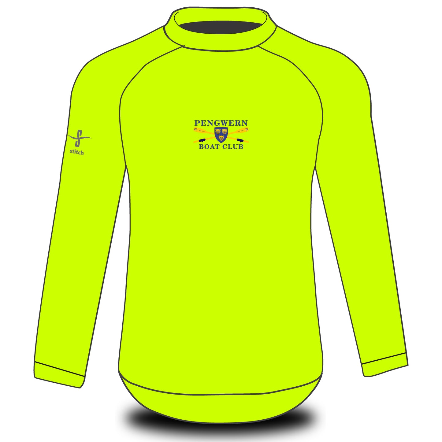 Pengwern Boat Club Tech Top Fluorescent Yellow Long Sleeve