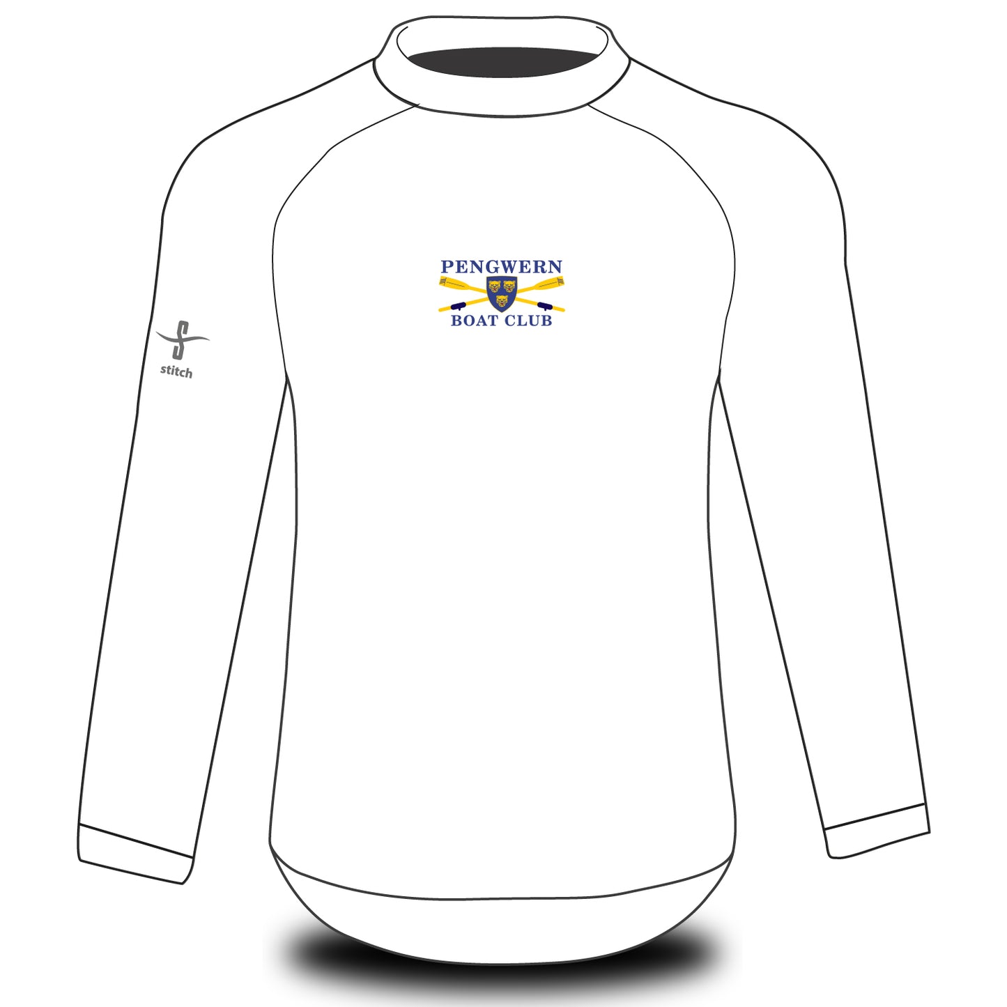 Pengwern Boat Club Tech Top White Long Sleeve