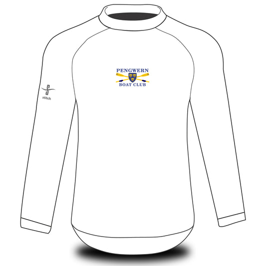 Pengwern Boat Club Tech Top White Long Sleeve