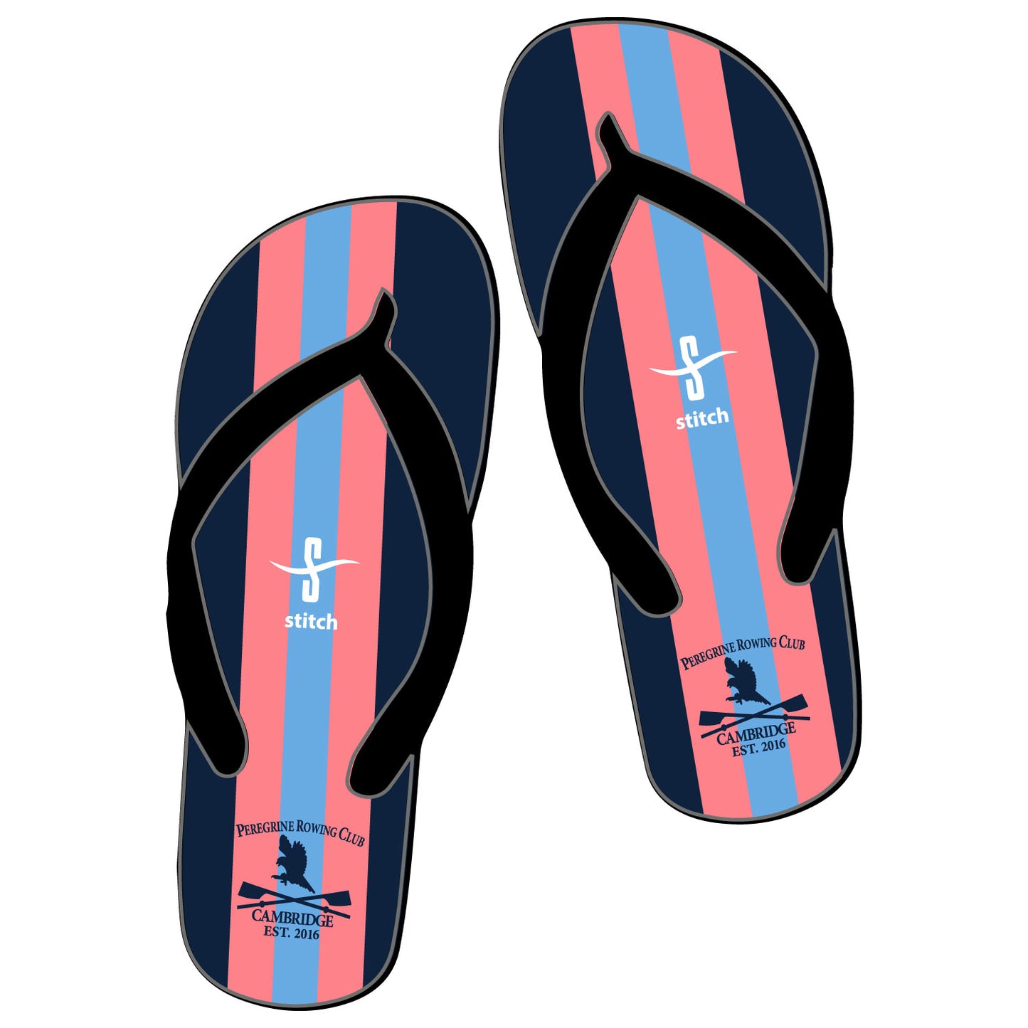 Peregrine Rowing Club Stripped Flip Flops
