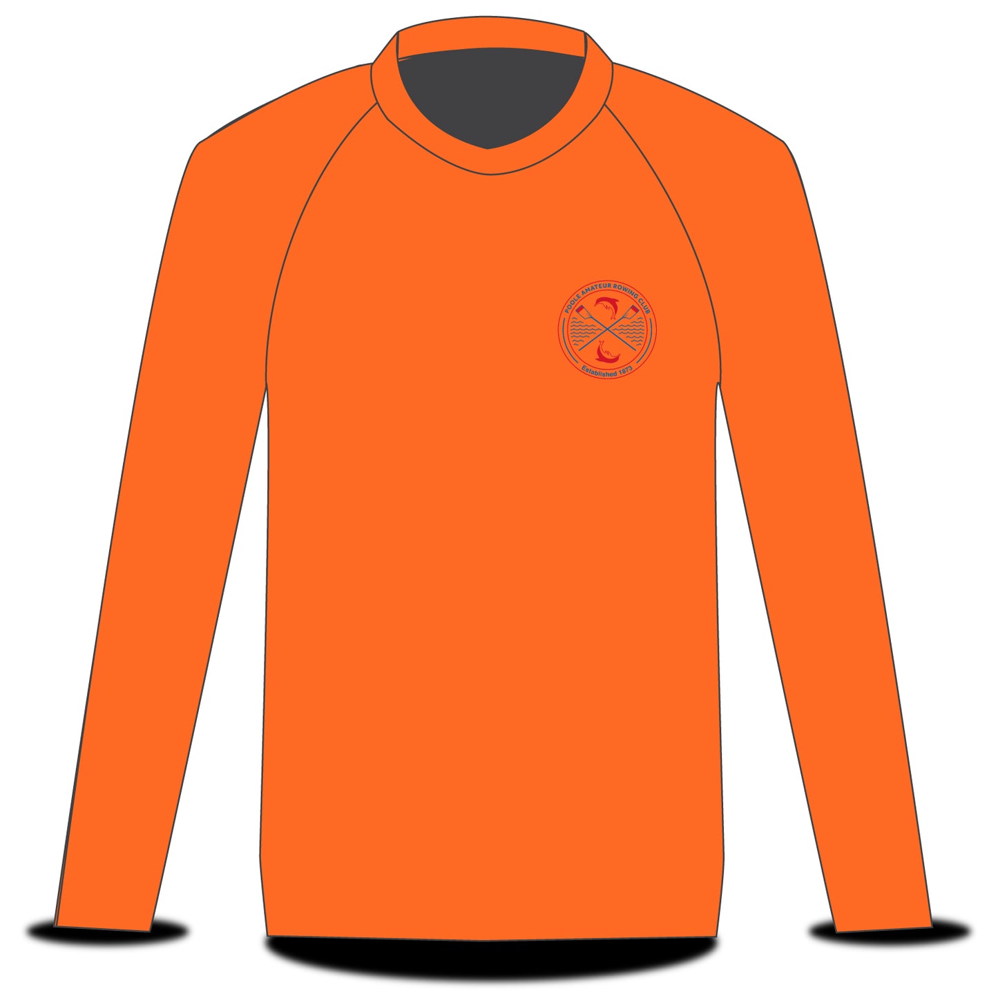 Poole Amateur Rowing Club Fluorescent Orange Long Sleeve T-Shirt