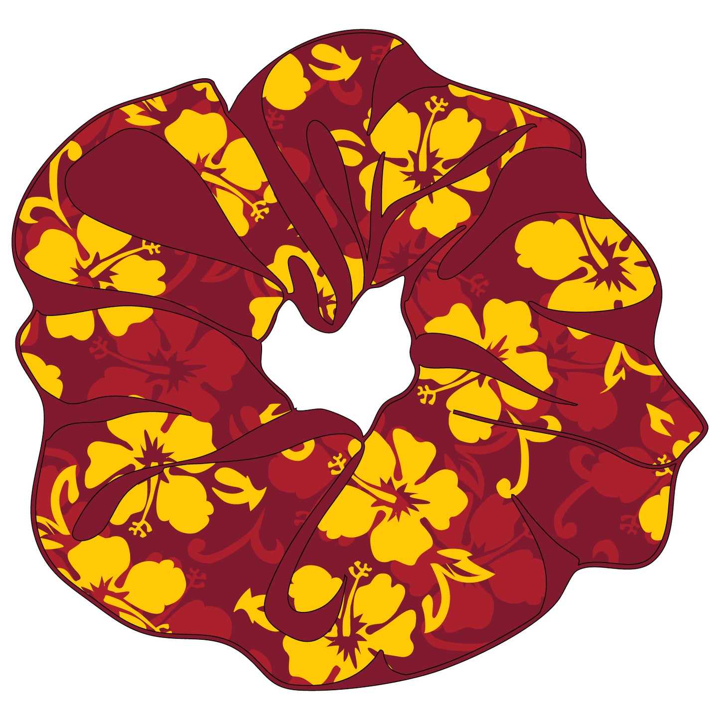 Selwyn College Cambridge Hibiscus Scrunchie