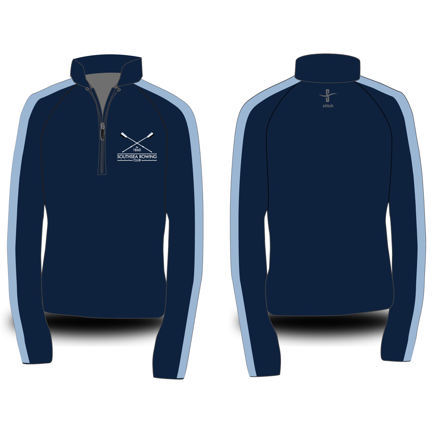 Southsea Rowing Club 2 Inch Stripe Dark Morning Fleece