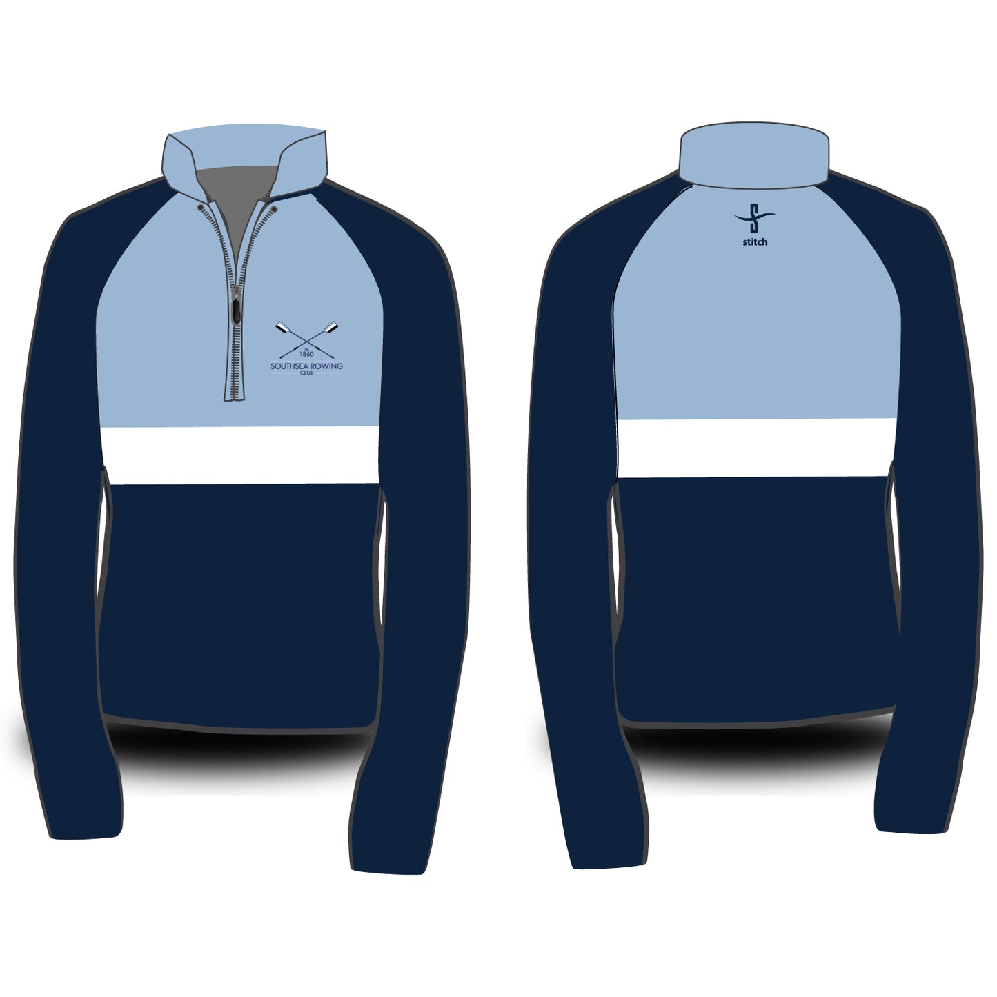 Southsea Rowing Club Hooped Fleece Lined Midlayer