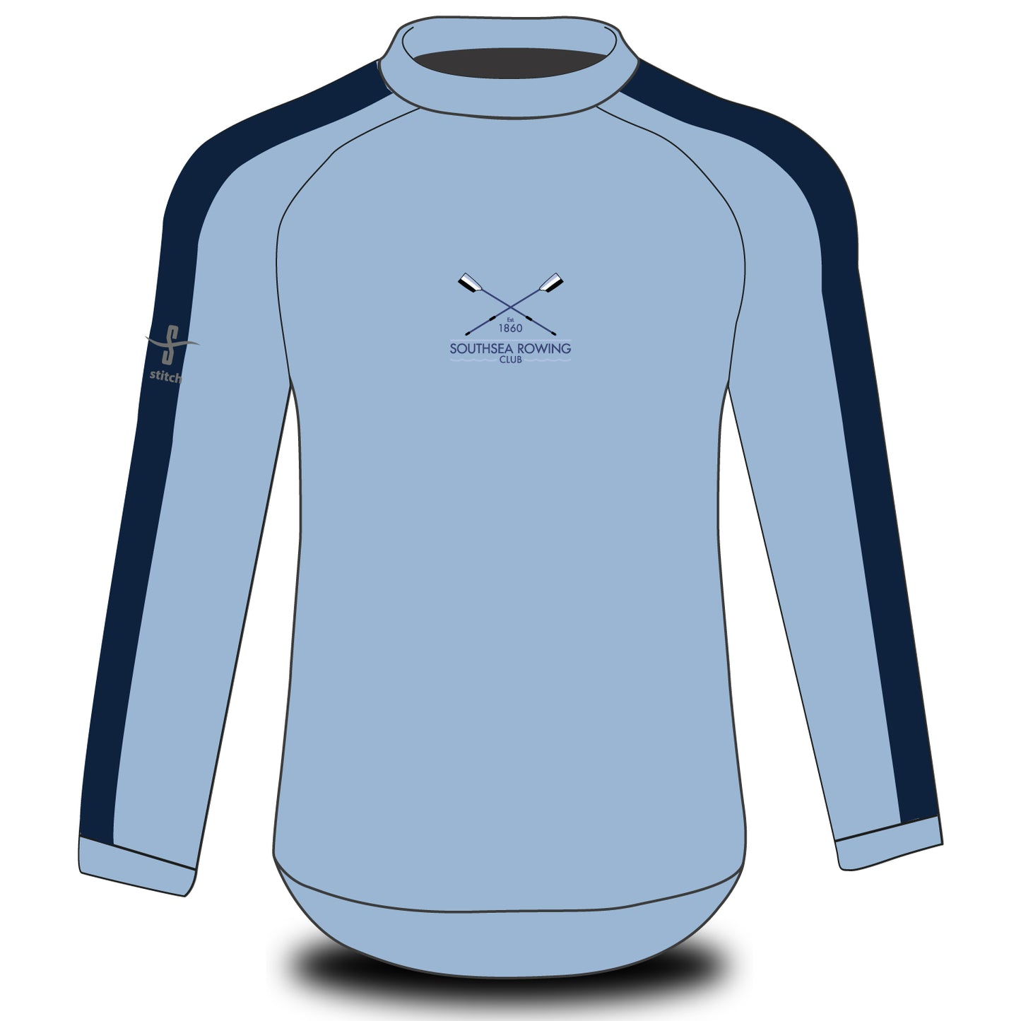 Southsea Rowing Club 2 Inch Stripe Tech Top Long Sleeve