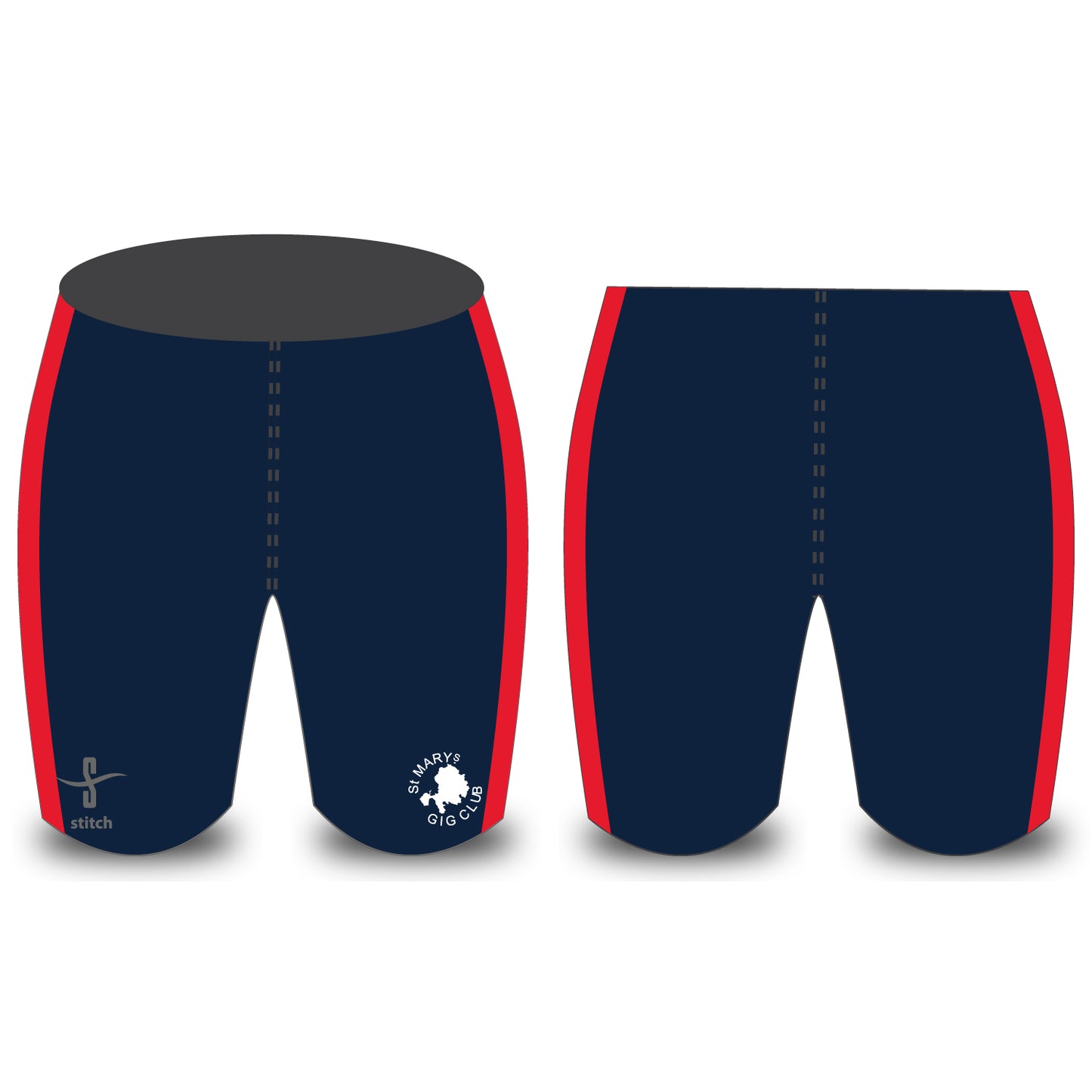 St Mary's Gig Club Navy/Red Rowing Shorts