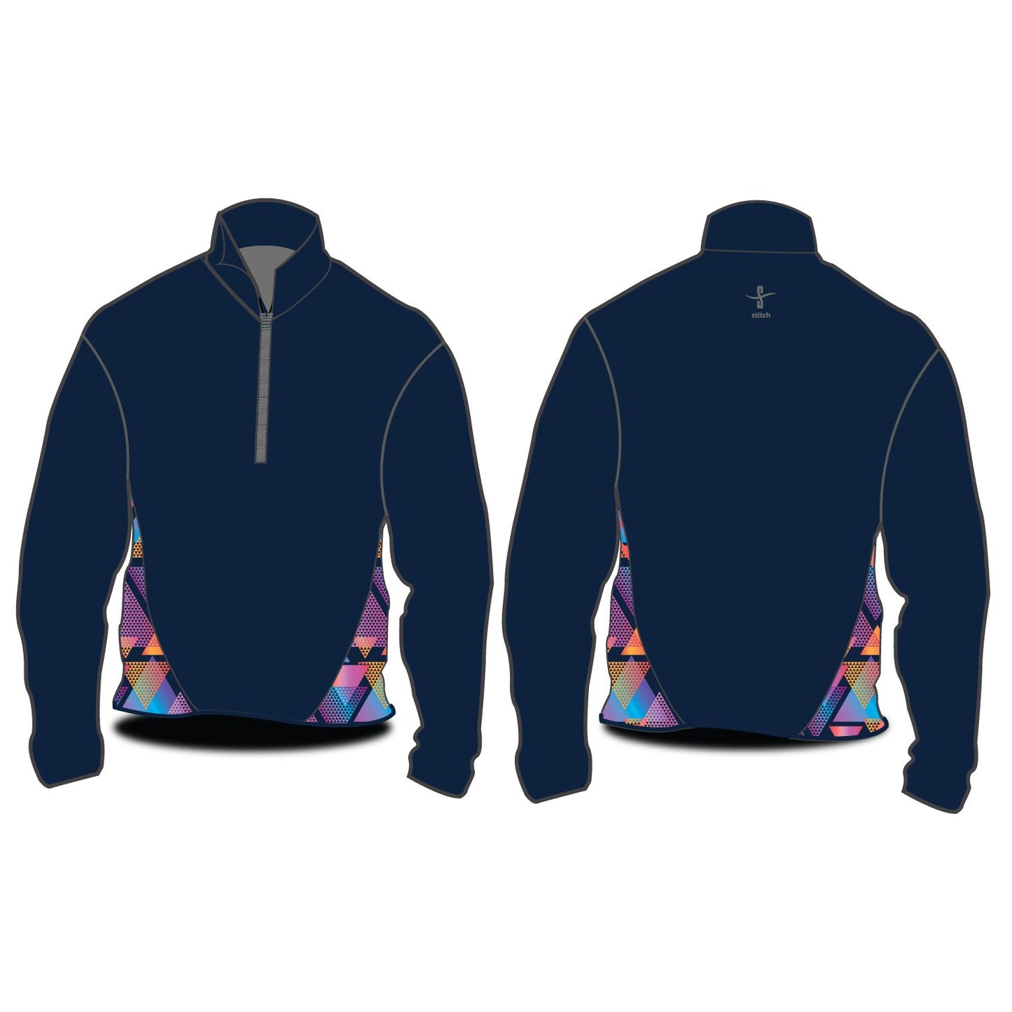 Stitch Rowing 24-7 Softshell Jacket Illuminati Side Panels