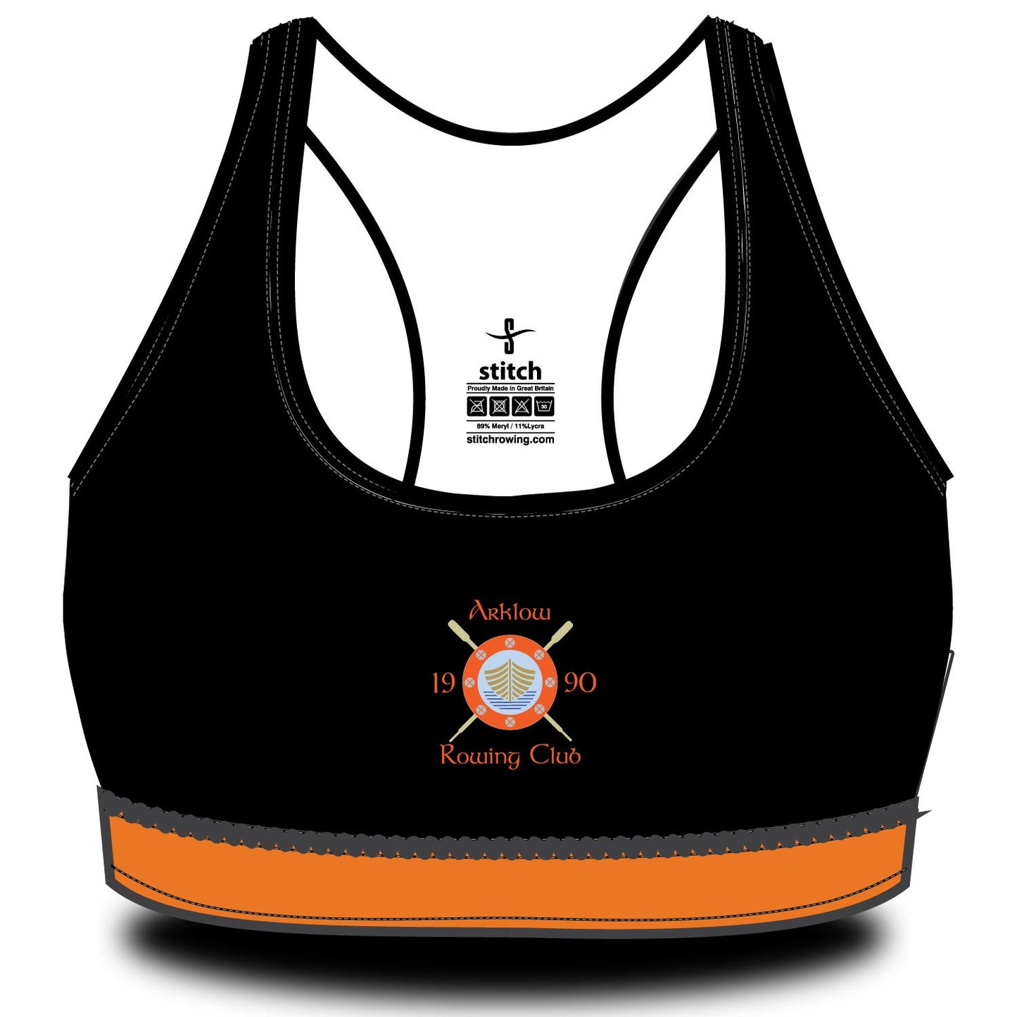 Arklow Rowing Club Sports Bra Black