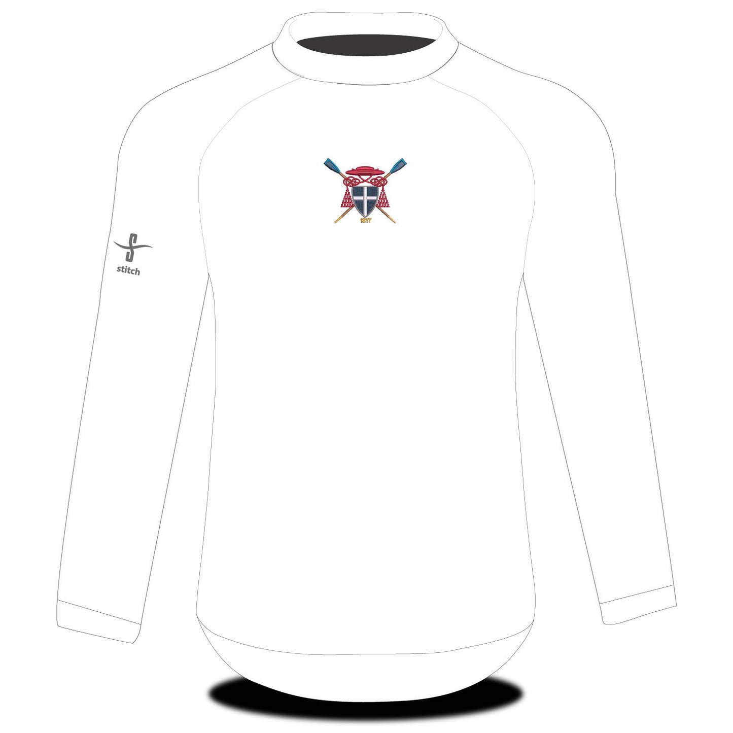 Christ Church College Boat Club Long Sleeve Tech Top White