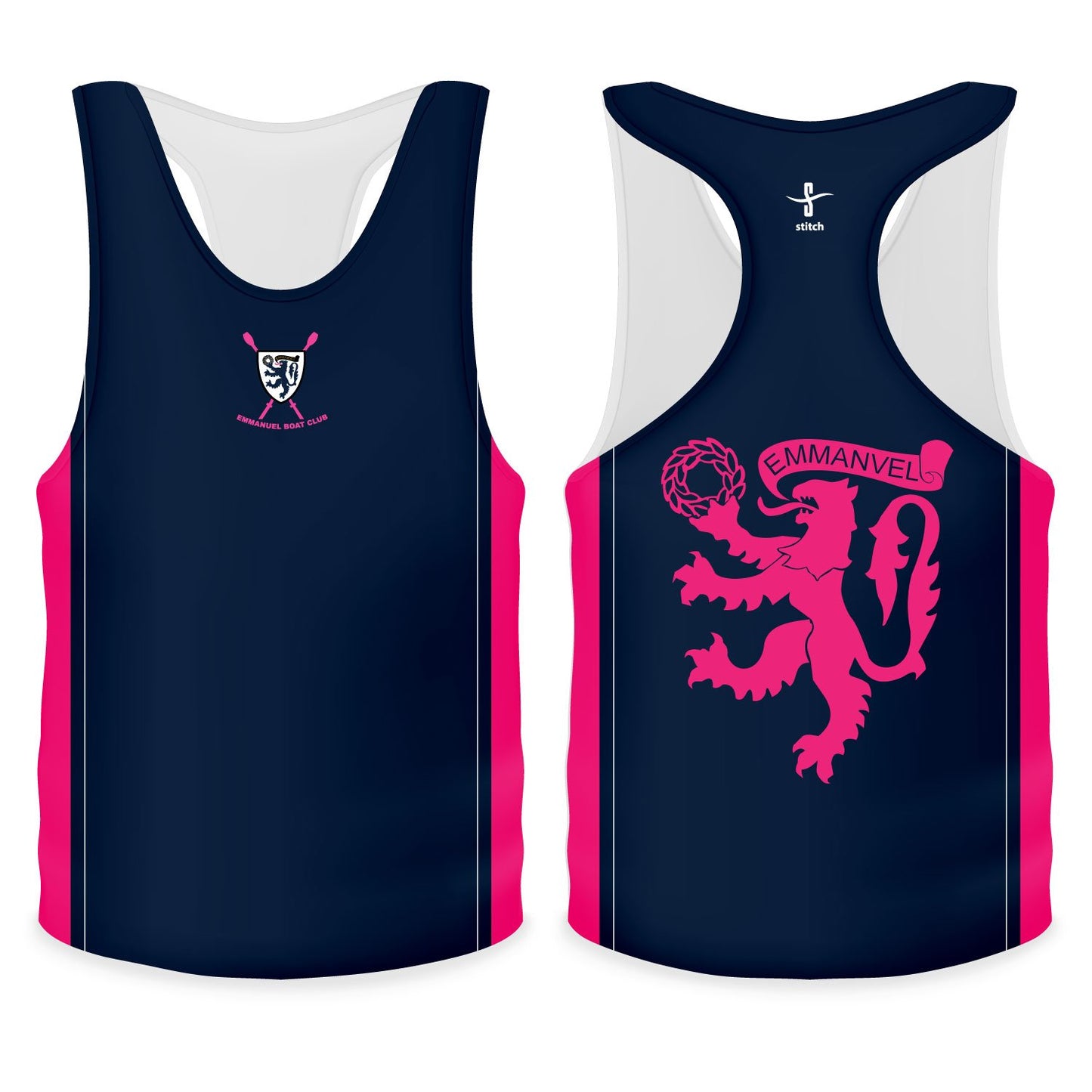 Emmanuel College Pink and White Sides Panel Vest