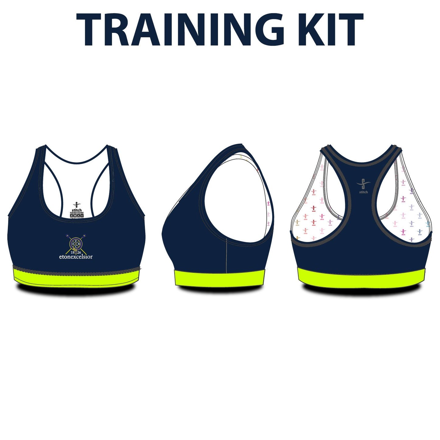 Eton Excelsior RC Training Hi Viz Hem Sports Bra