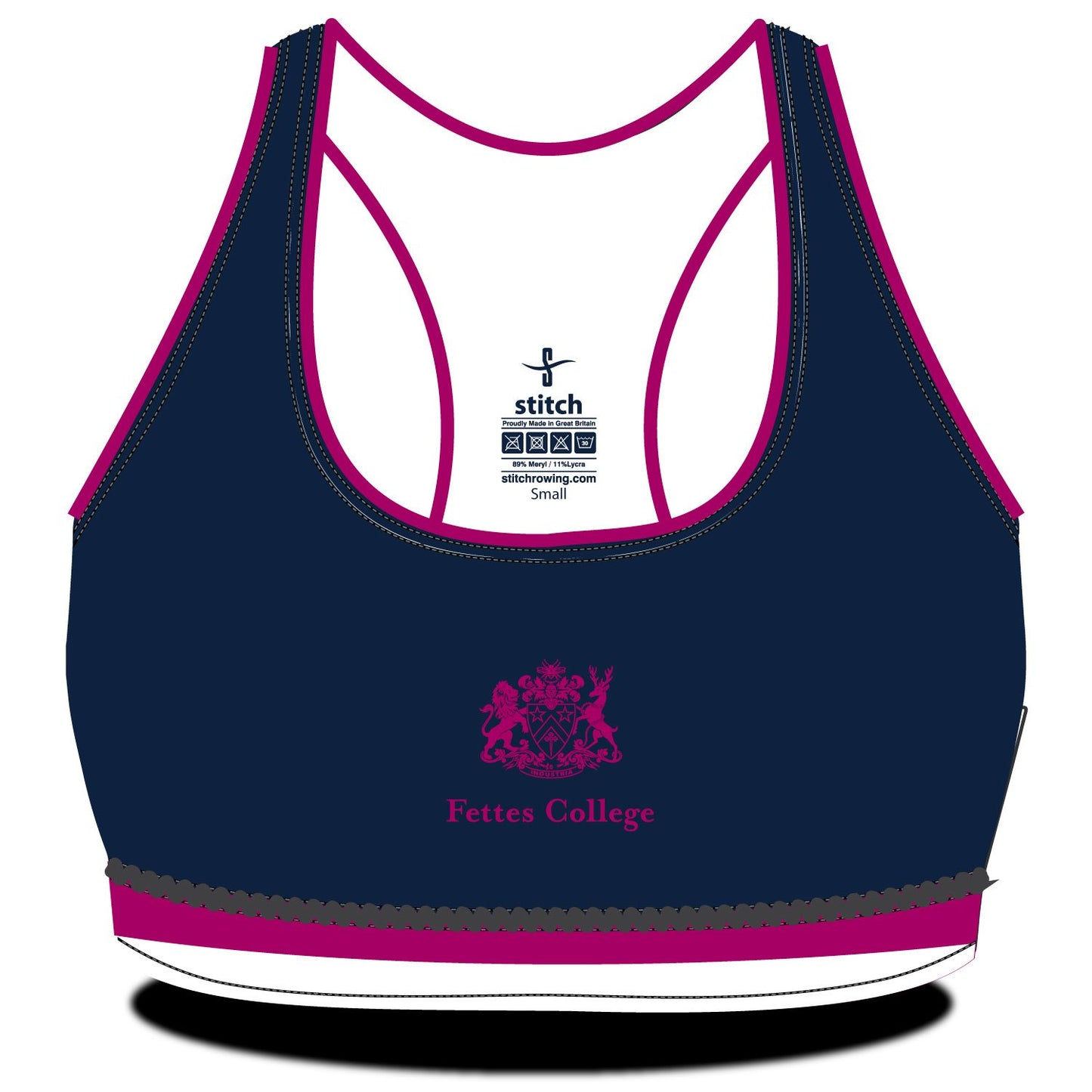 Fettes College Striped Hem Sports Bra