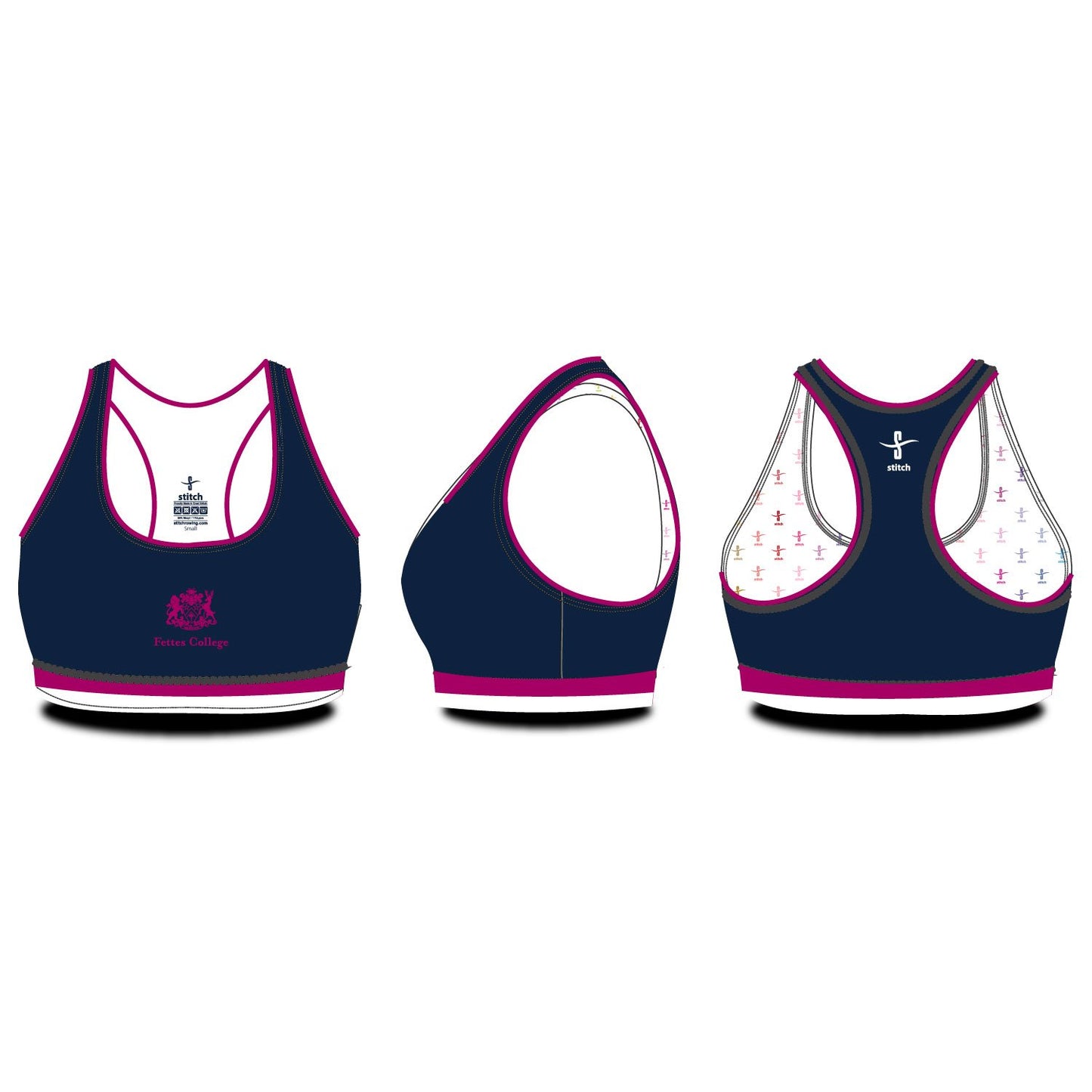 Fettes College Striped Hem Sports Bra