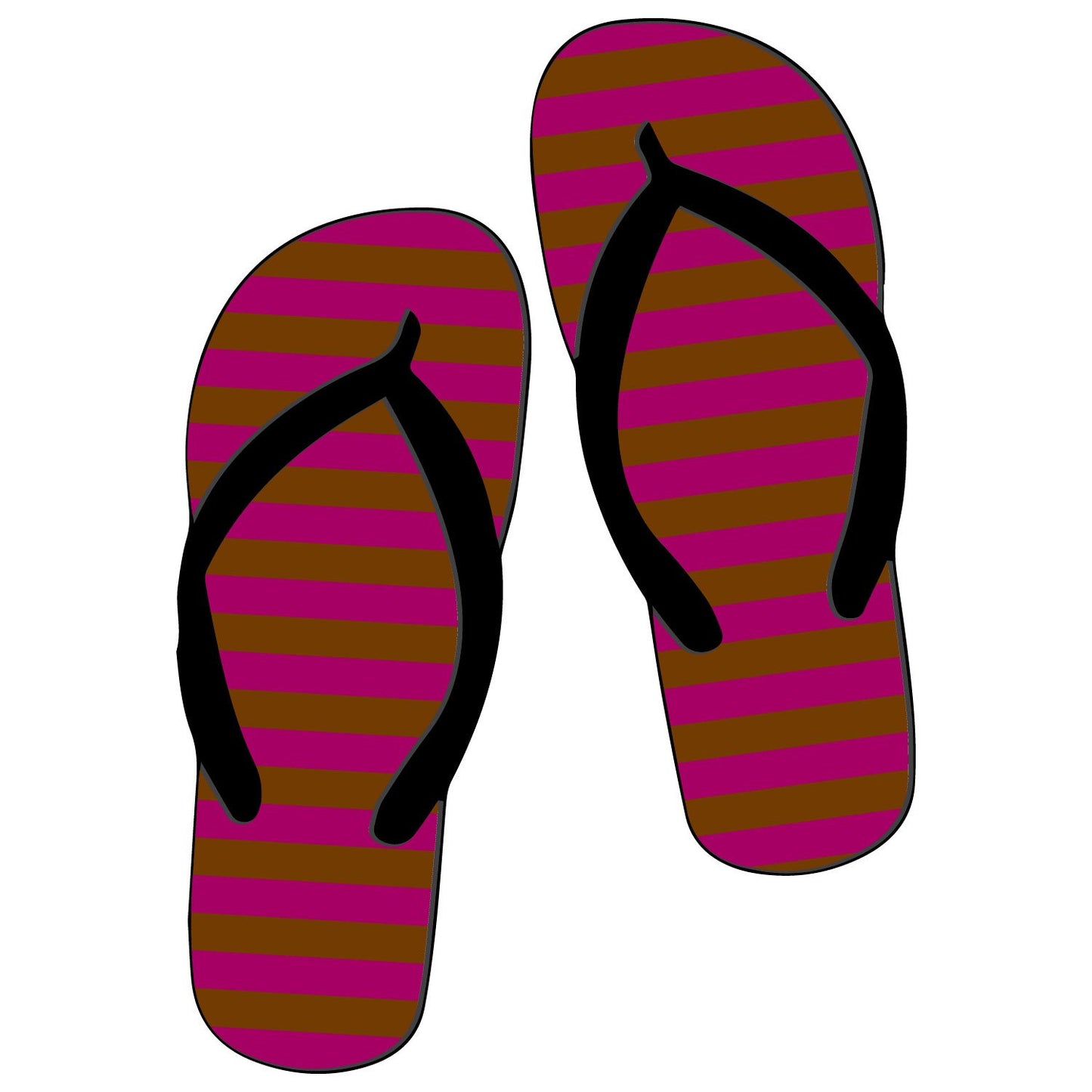 Fettes College Flip Flops Magenta-Chocolate