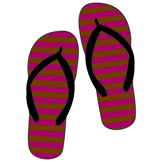 Fettes College Flip Flops Magenta-Chocolate