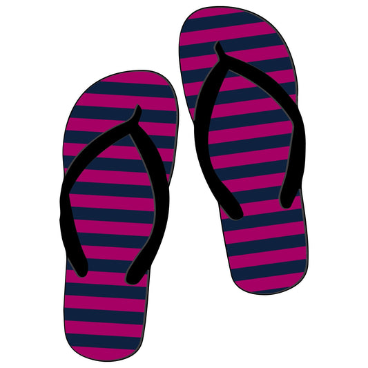 Fettes College Flip Flops Navy-Magenta