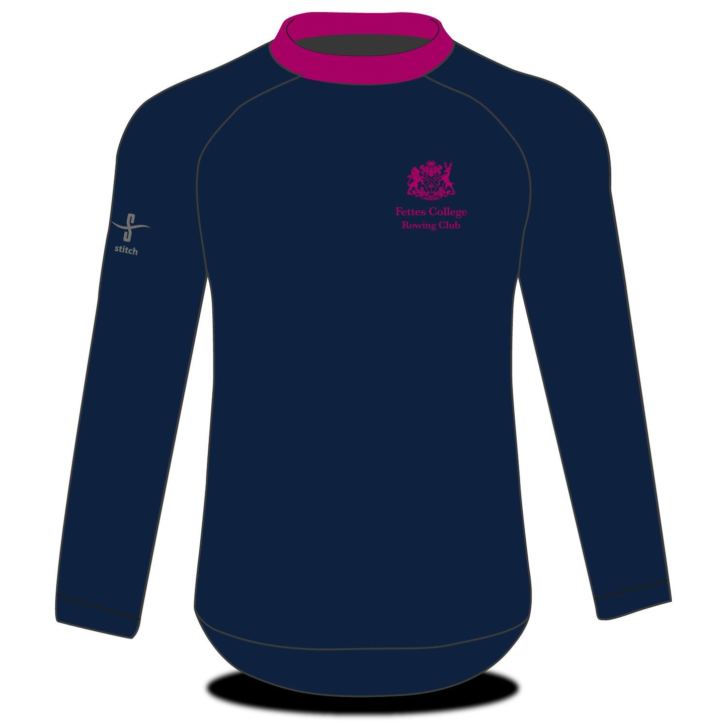Fettes College LS Tech Top Contrast Collar