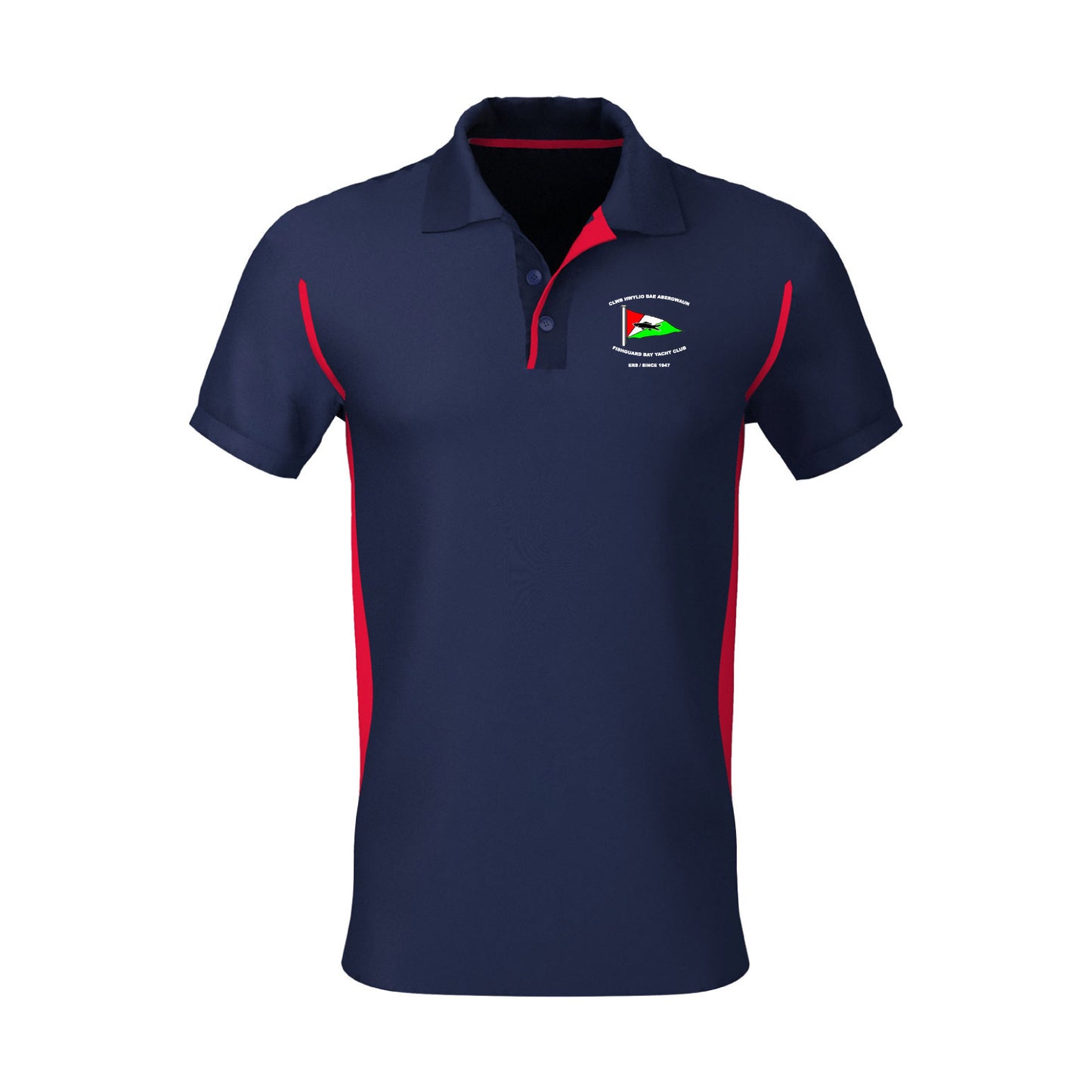 Fishguard Bay Yacht Club Navy Red Polo Shirt