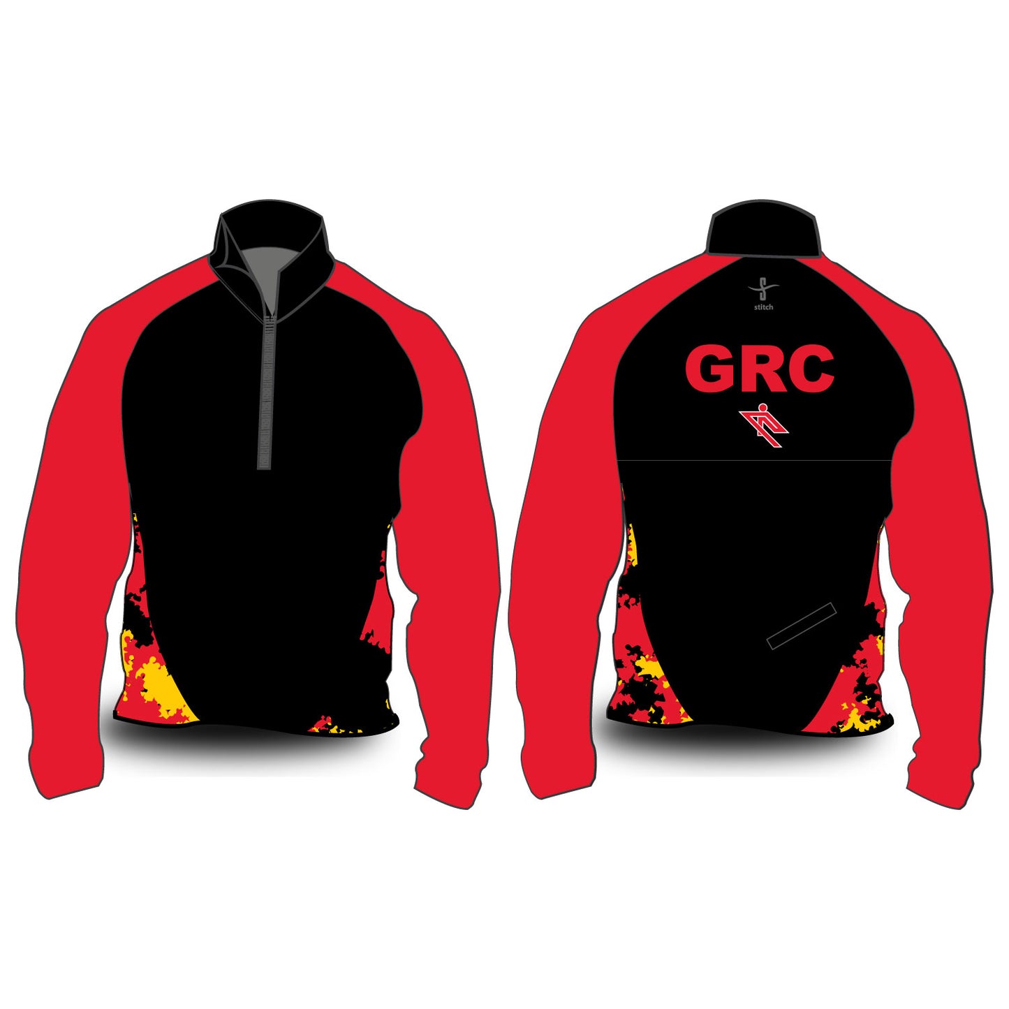 Glasgow Rowing Club Hardshell Splash Jacket Black & Red