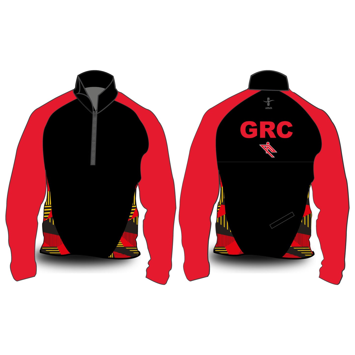 Glasgow Rowing Club Hardshell Splash Jacket Black & Red