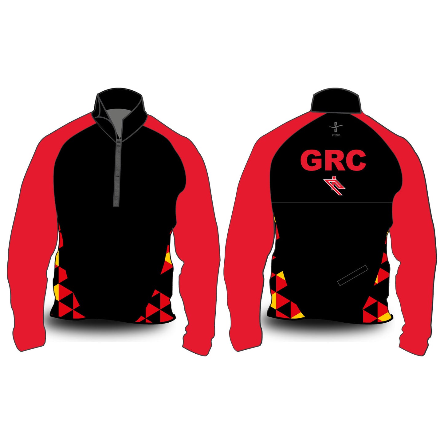 Glasgow Rowing Club Hardshell Splash Jacket Black & Red