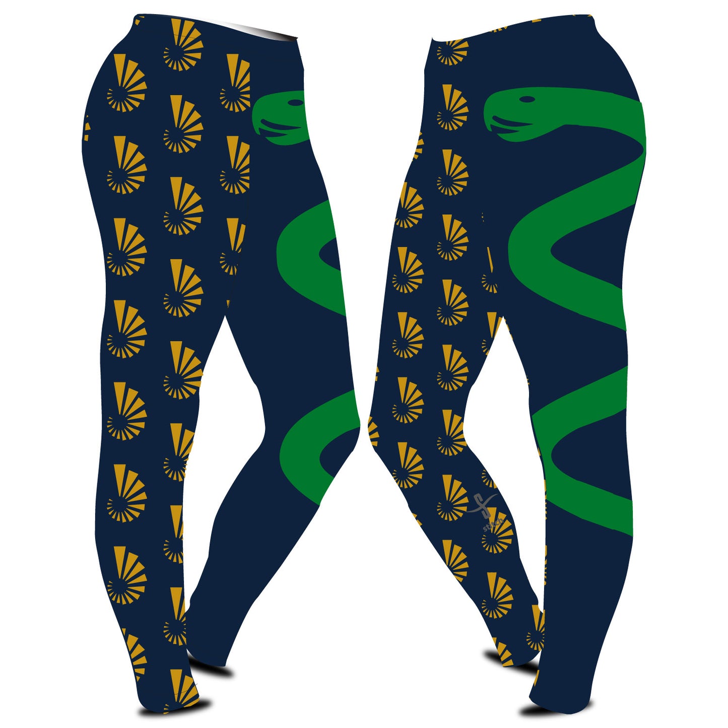 Green Templeton BC Navy Snake Leggings