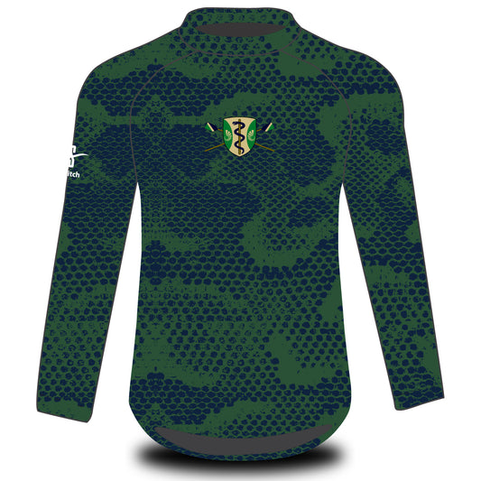 Green Templeton BC Navy Green Snake Skin Tech Top Long Sleeve