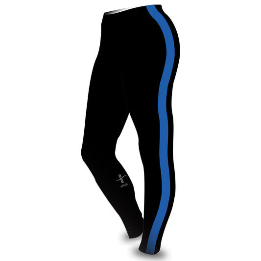 Holingworth Lake Black Leggings 2" Royal Stripe