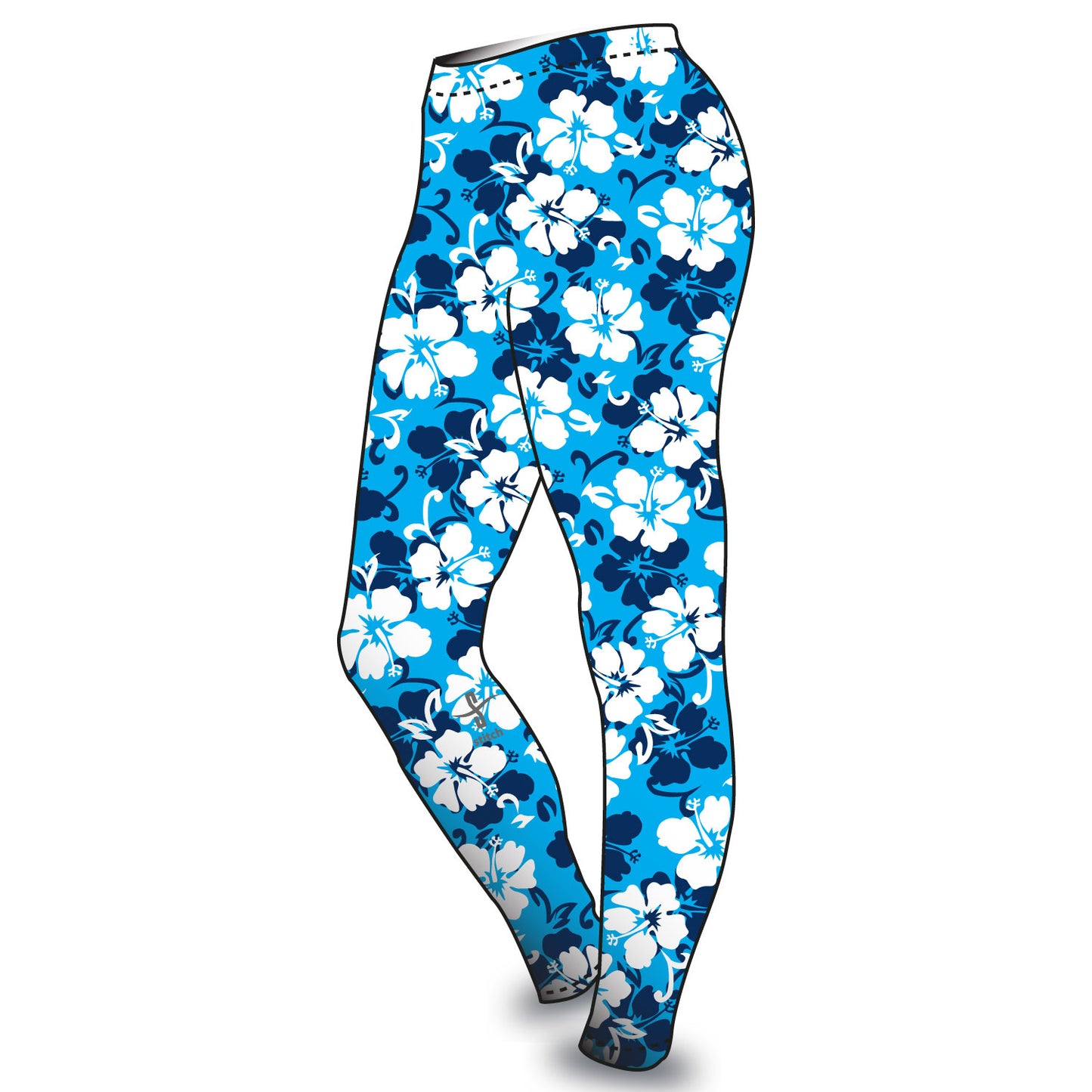 Rowing at Itchenor Hibiscus Leggings