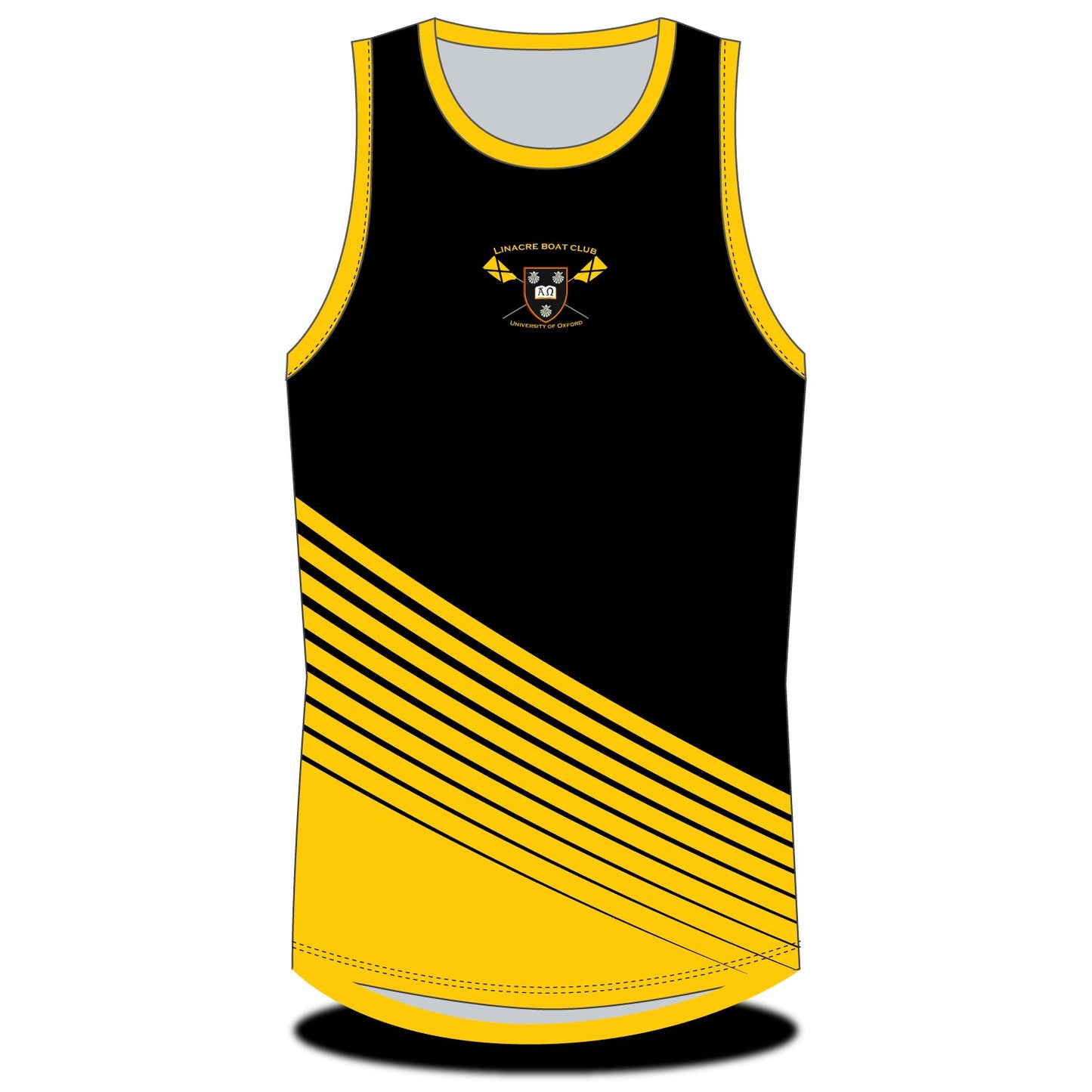 Linacre College Sublimated Swoosh Black & Amber Vest