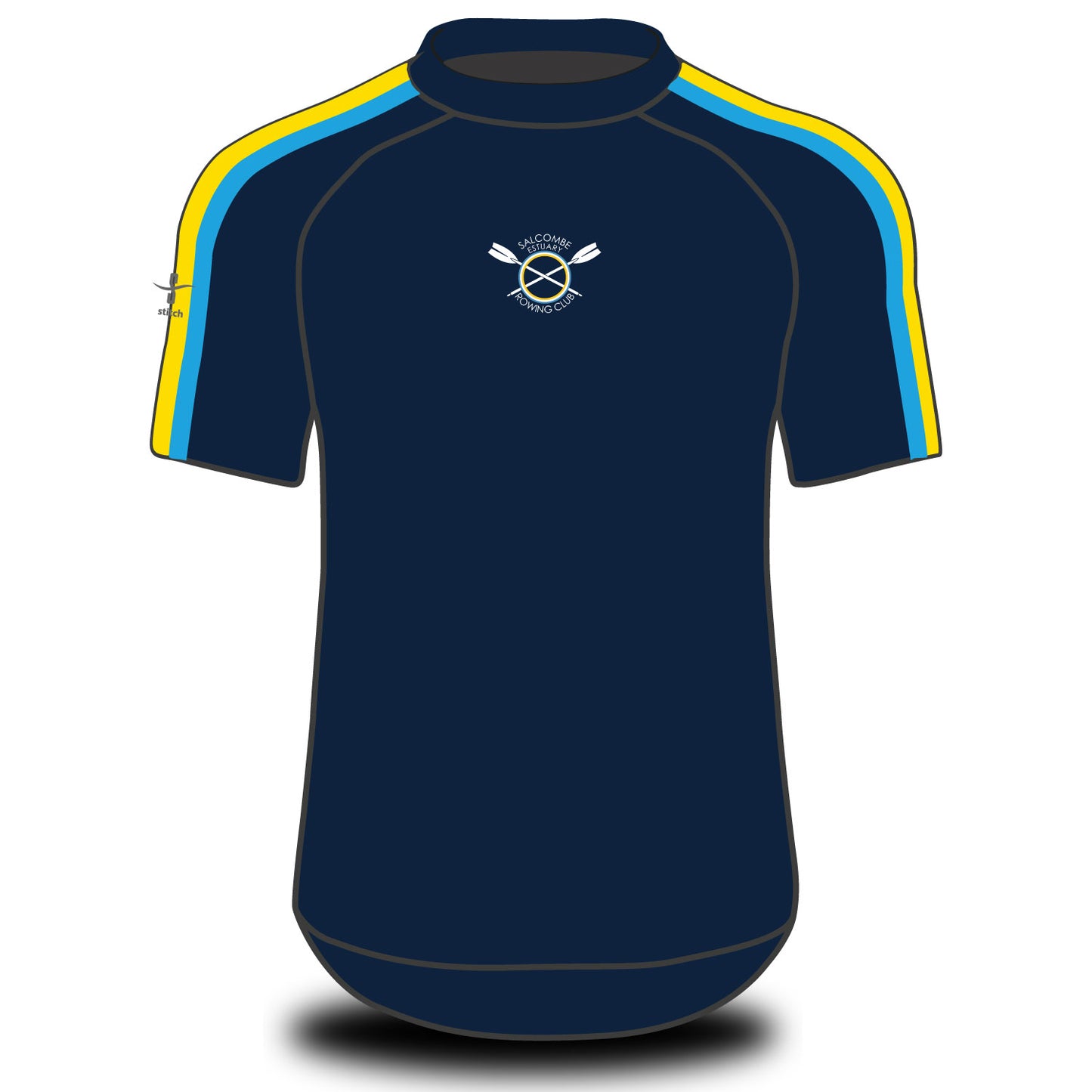 Salcombe Rowing Club Tech Top Short Sleeve Navy