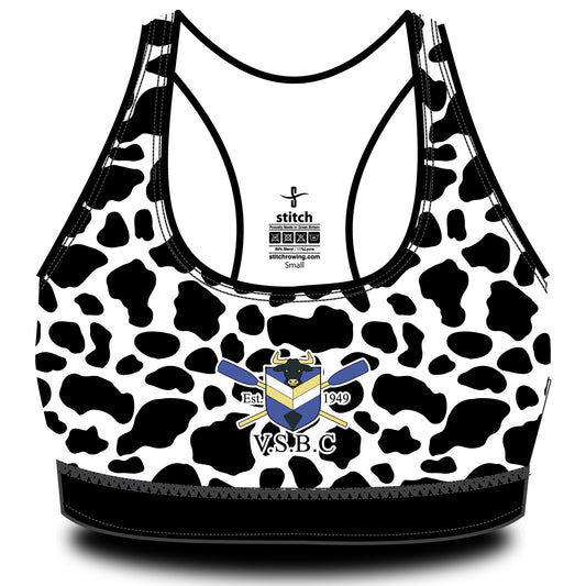 Vet School Boat Club Sports Bra Cow Print Body