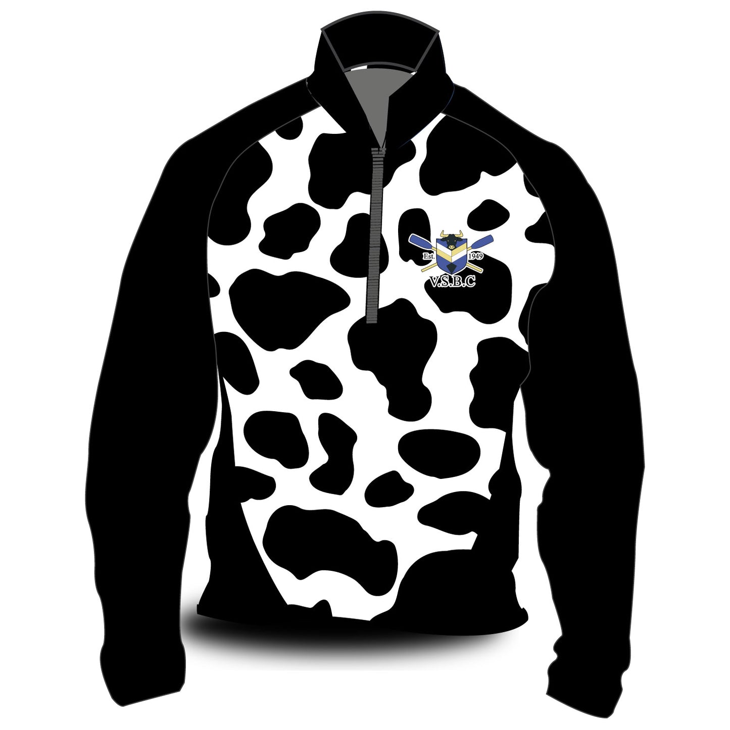 Vet School Boat Club Hardshell Splash Jacket Cow Print Body