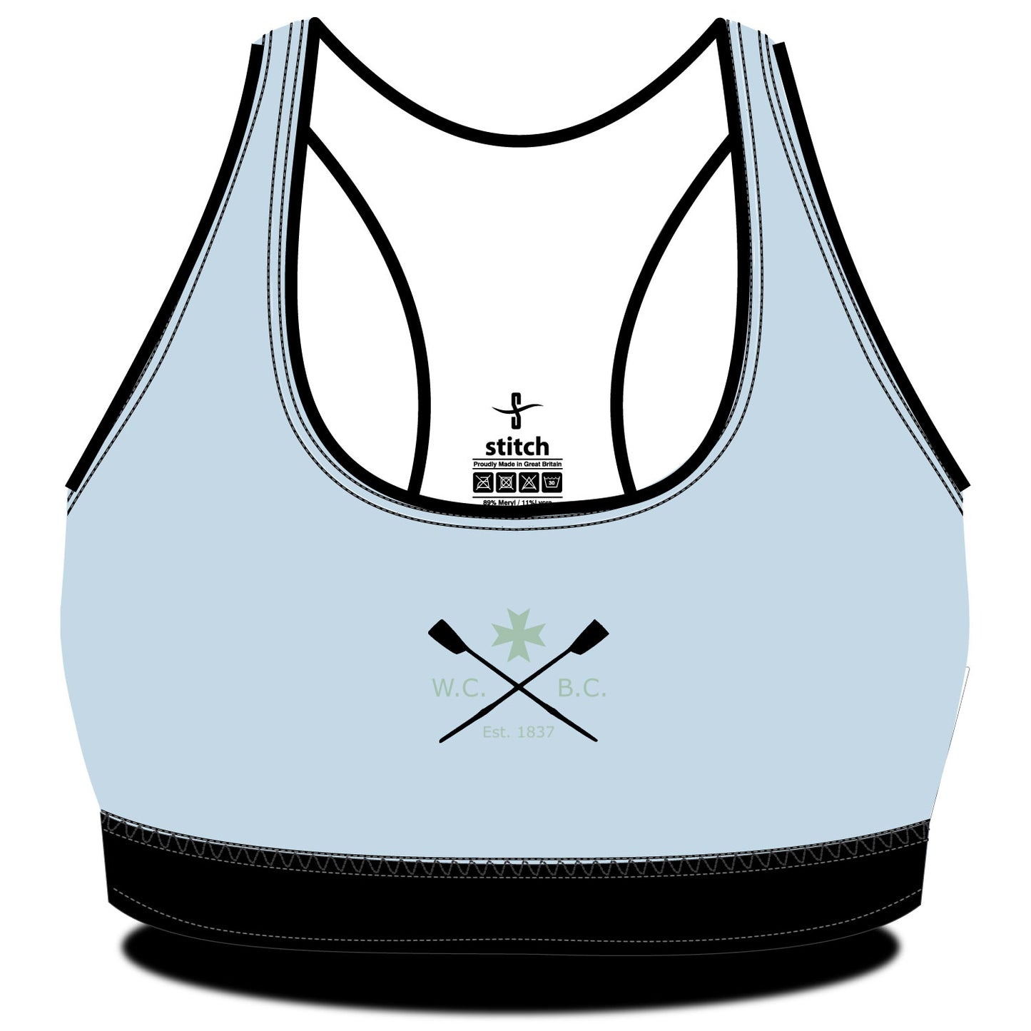 Wadham College Boat Club Sports Bra With Rainbow Flag