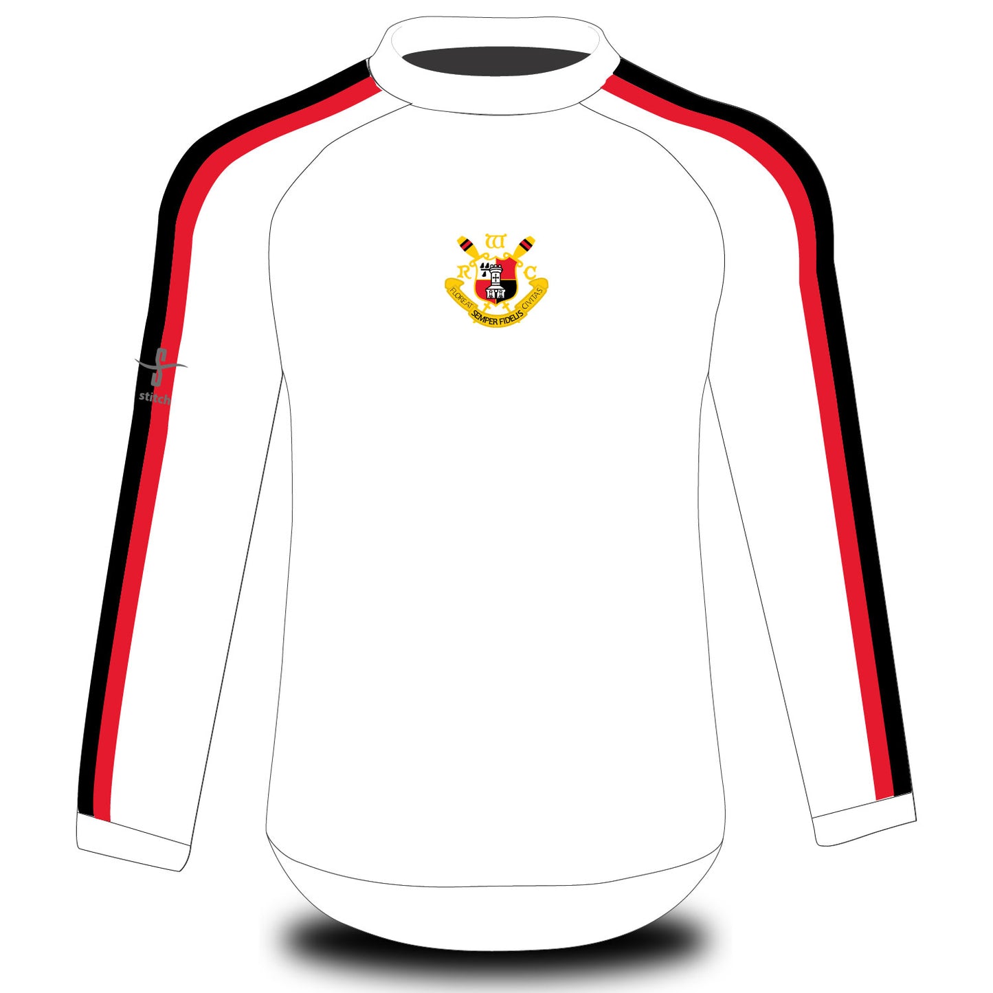 Worcester RC 3x1 Inch Stripe Long Sleeve Tech Top