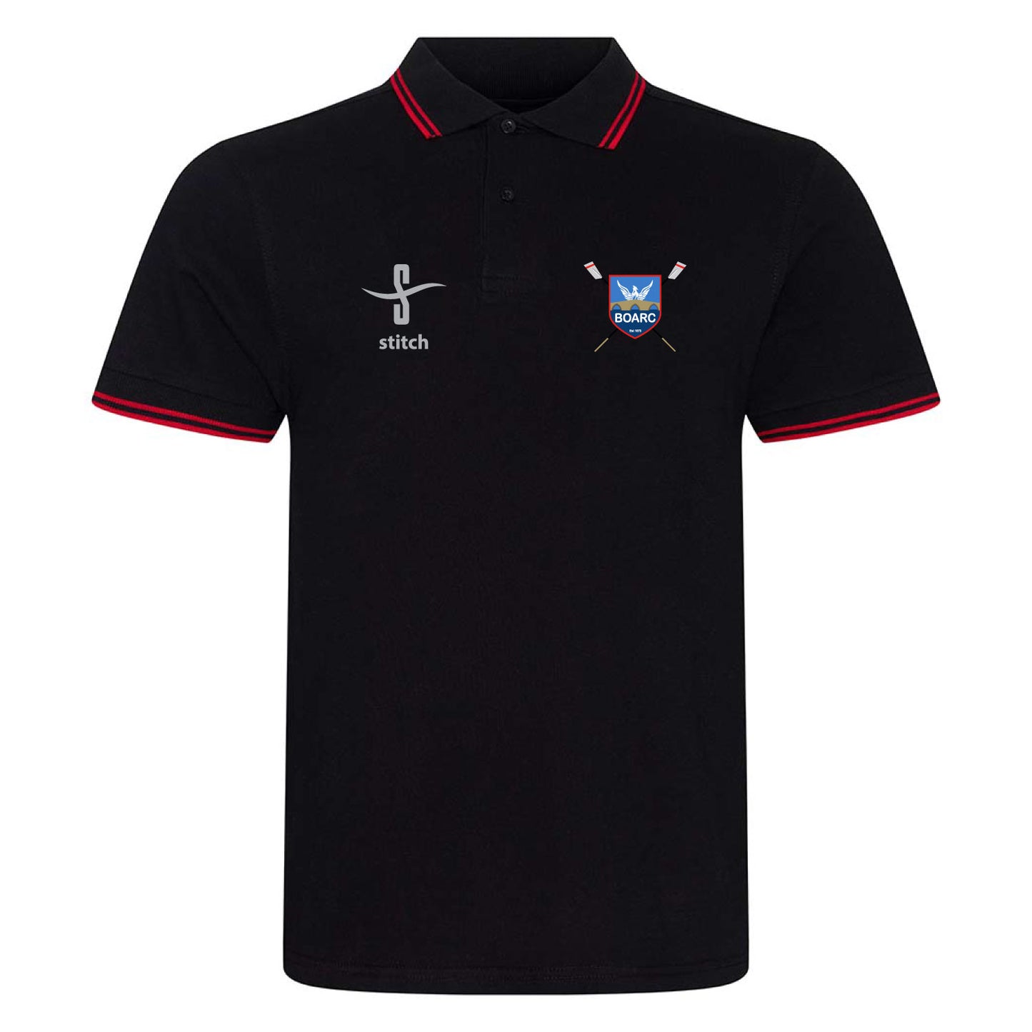 Bradford on Avon Rowing Club Polo Shirt Black & Red