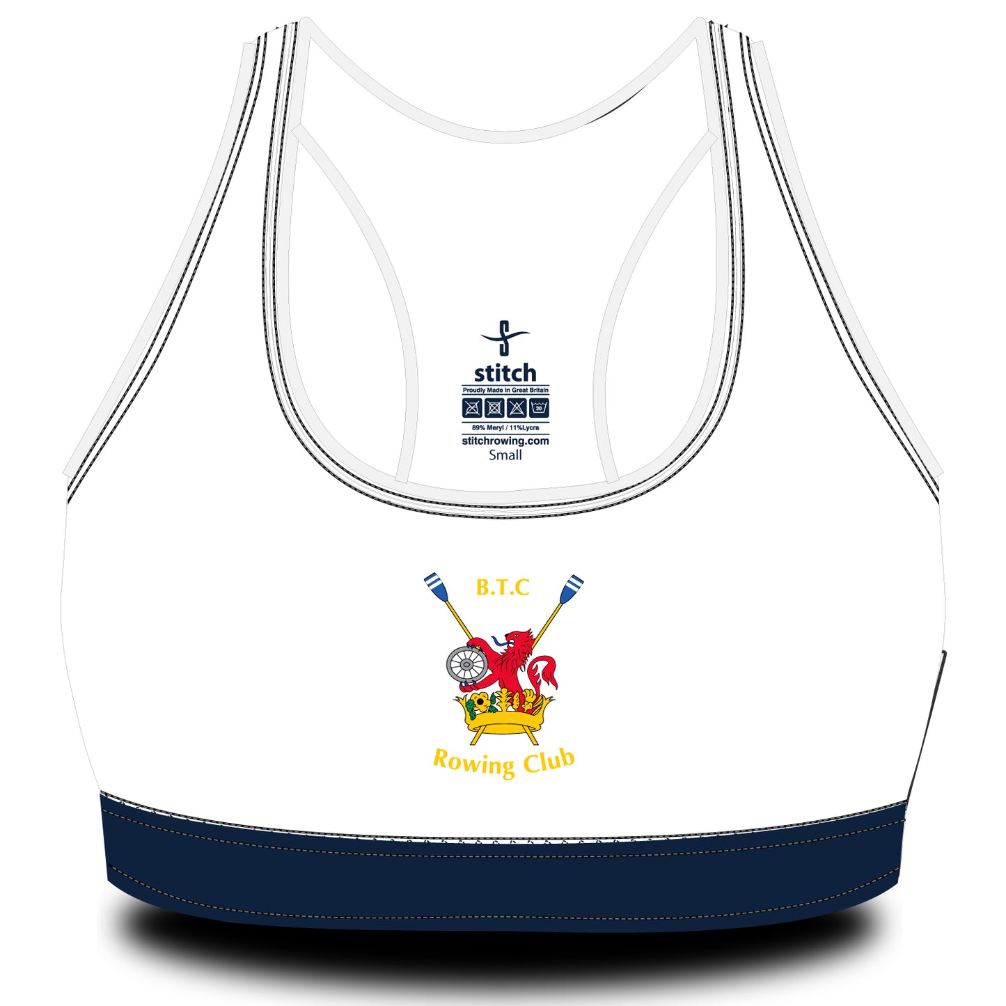 BTC Southampton Rowing Club White Sports Bra