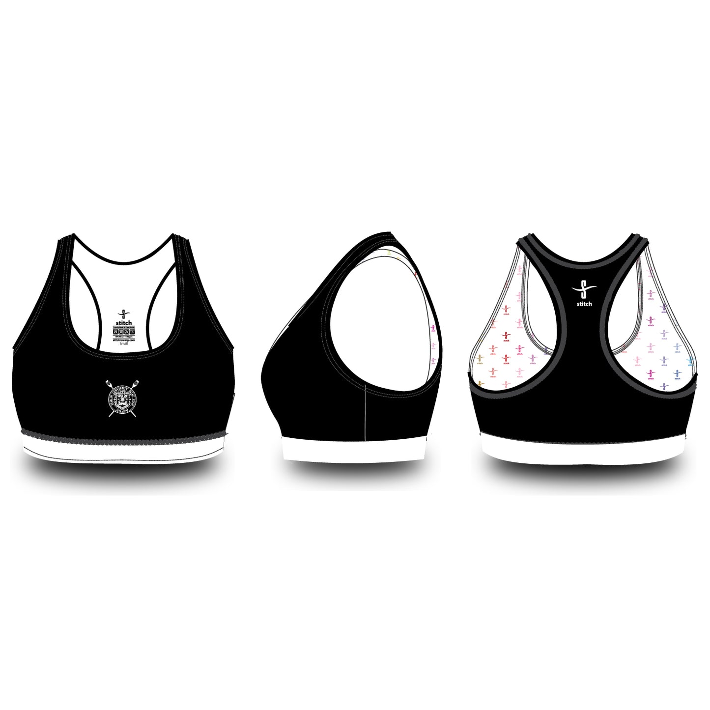 Dublin University BC Black and White Sports Bra