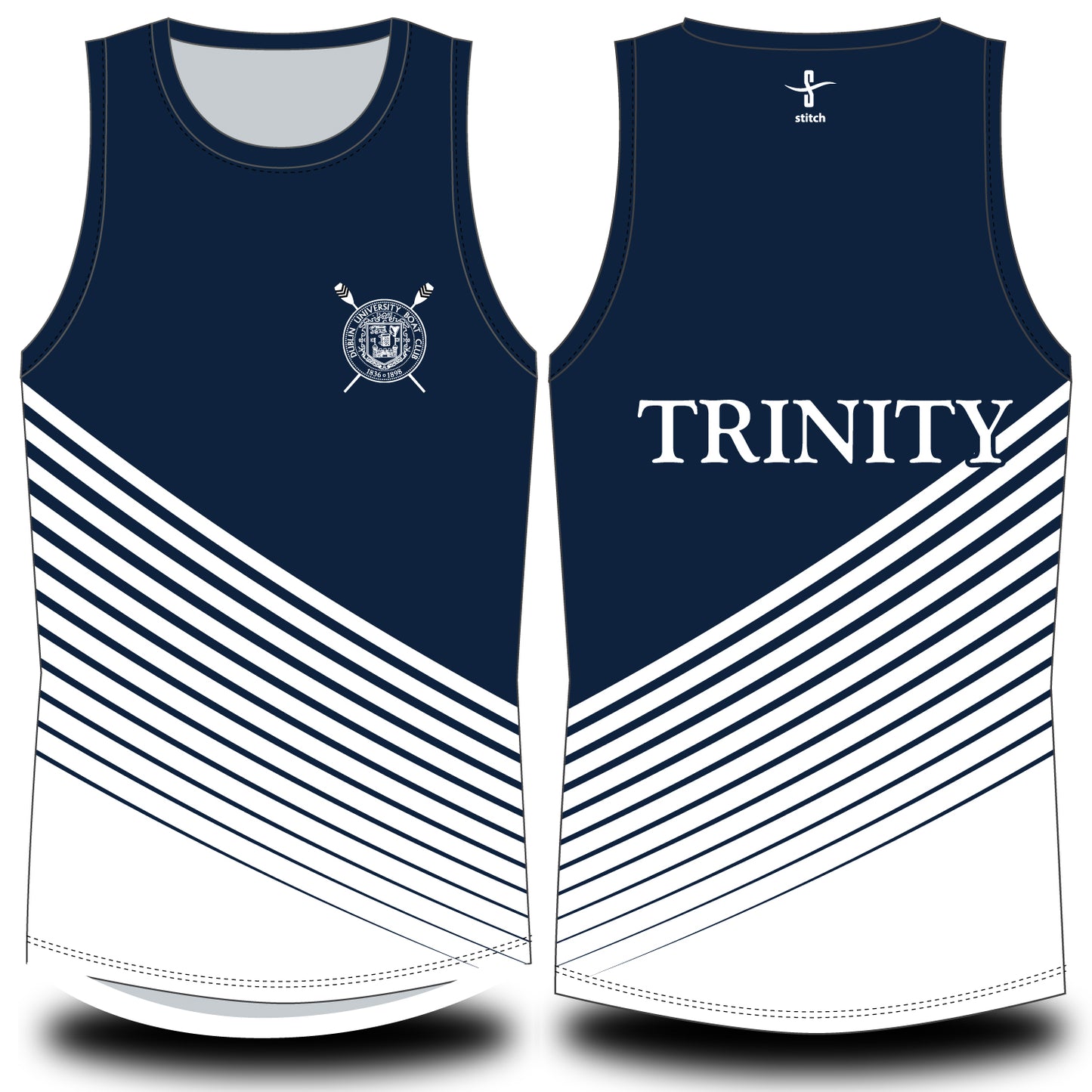 Dublin University BC Navy White Swoosh Vest