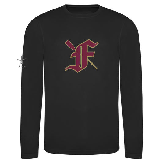 Fordham University Black Performance T-Shirt Long Sleeve